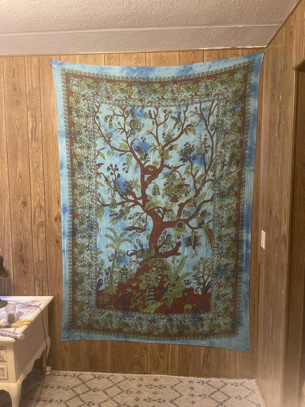 The Boho Street Turquoise Tree of Life Twin Size Indian Bohemian Wall Art - Mandala, Hippie Tapestries Psychedelic Boho Tapestry, Wall Hanging for Bedroom (52x82 Inches) customer photo 1