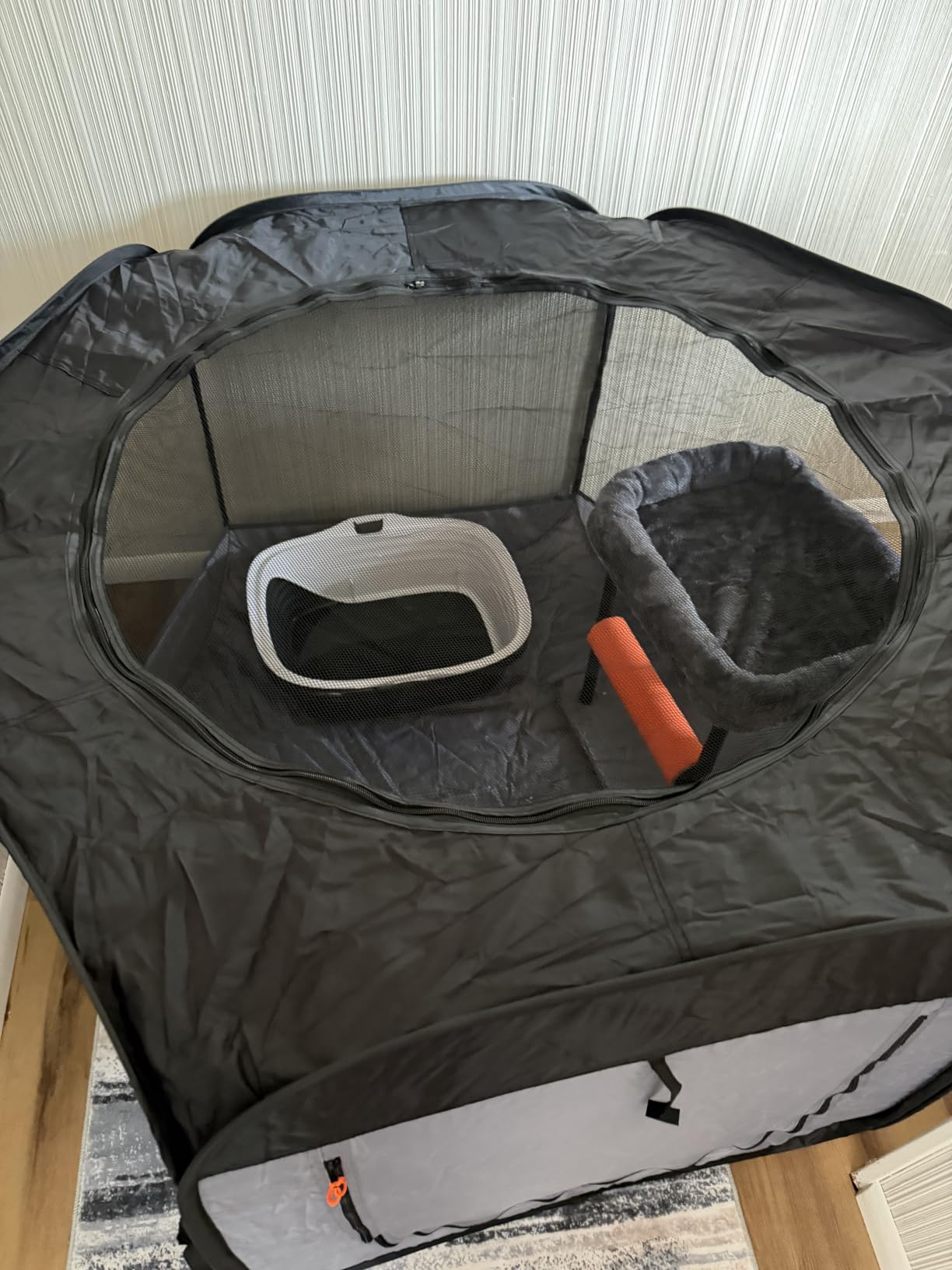 FurHaven Soft-Sided Dog & Cat Playpen, Portable Foldable Indoor & Outdoor Pet Playpen with Mesh Windows & Zippered Door, Gray, Extra Large customer photo 1