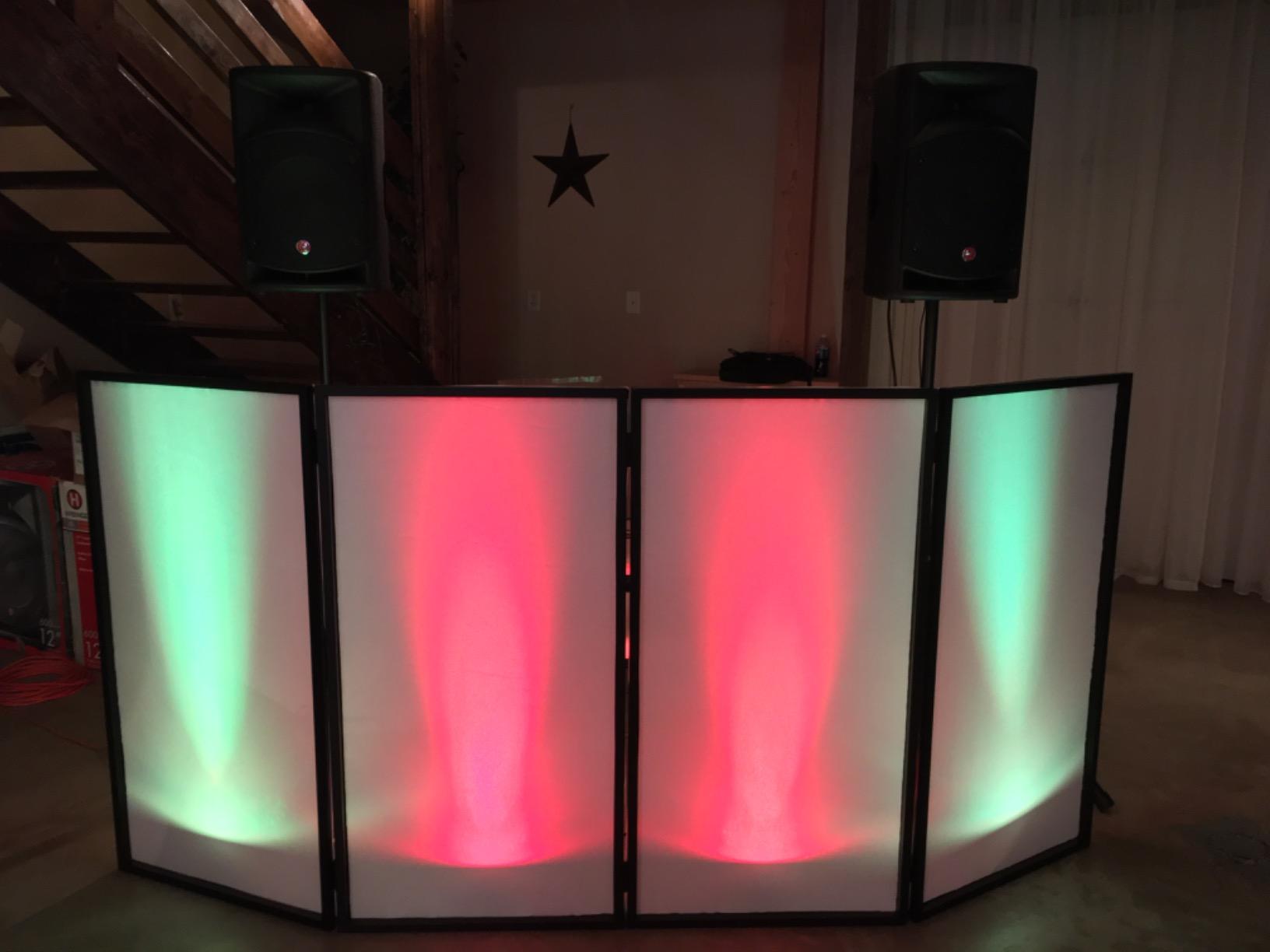 Pyle DJ Booth Foldable Cover Screen - Portable Event Facade Front Board Video Light Projector Display Scrim Panel with Folding Steel Frame Stand, Stretchable Material - PDJFAC12 (48