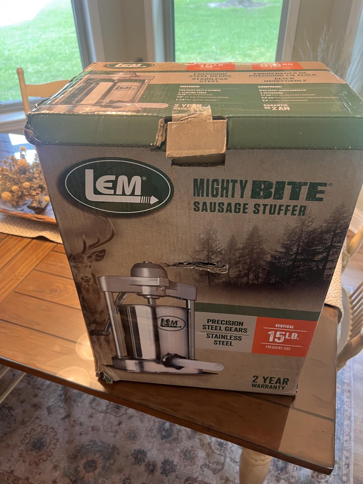 LEM Products MightyBite 15 lb Vertical Sausage Stuffer, Stainless Steel Meat Stuffer Machine for Home Kitchen Use, Large-Batch Sausage Maker with Air-Release Piston and Stuffing Tubes customer photo 1
