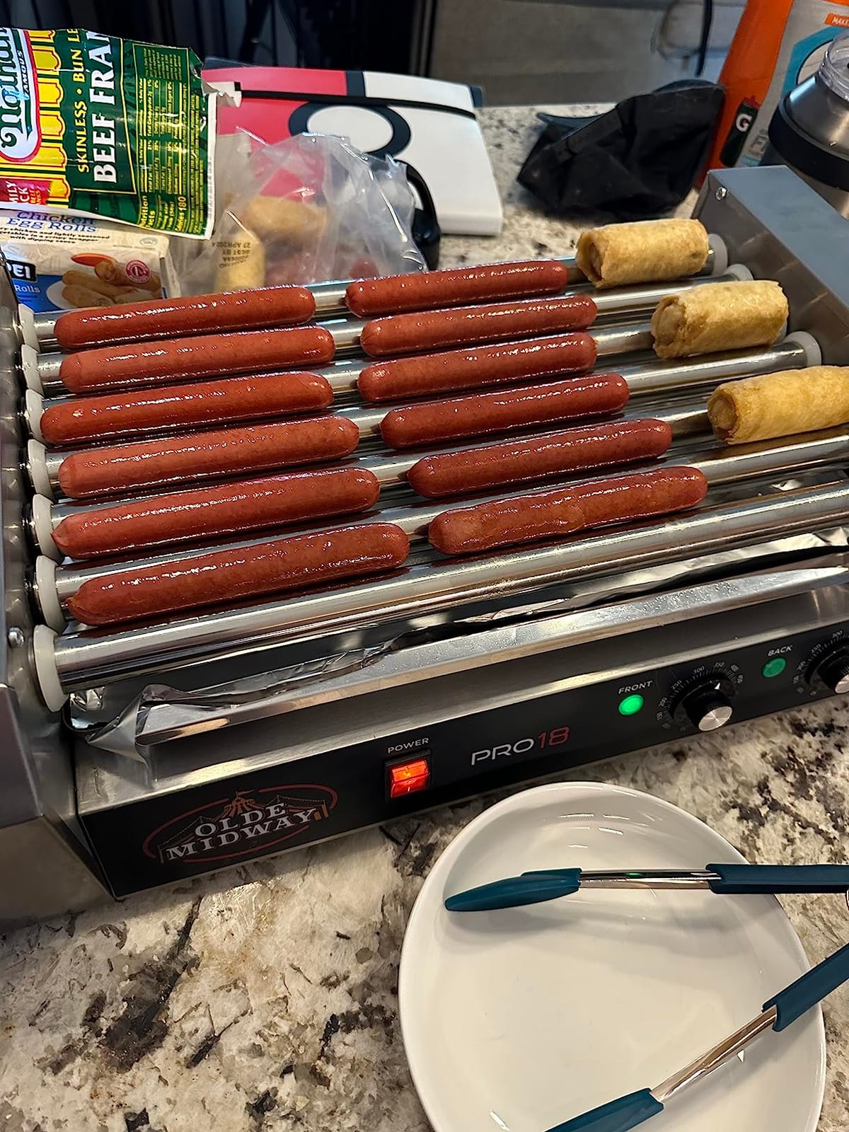 Olde Midway Electric 18 Hot Dog 7 Roller Grill Cooker Machine 900-Watt - Commercial Grade customer photo 2