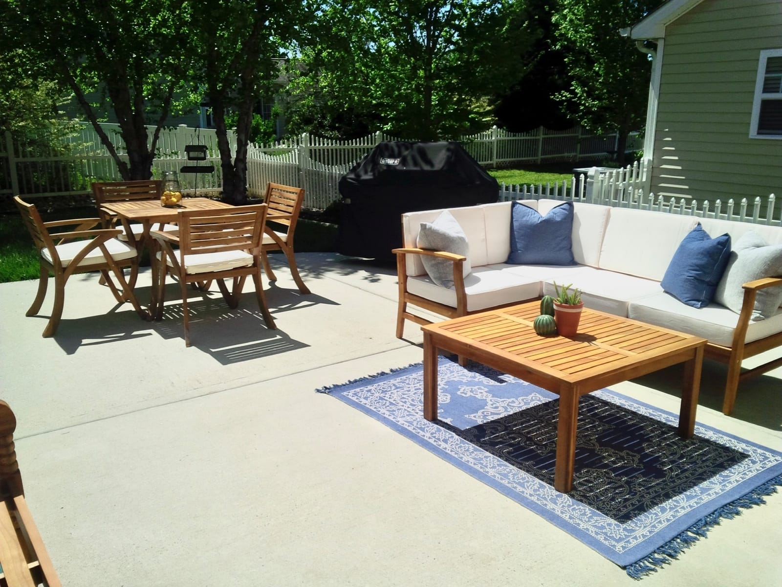 Christopher Knight Home Hermosa Acacia Wood Dining Set, 5-Pcs Set, Teak Finish customer photo 2