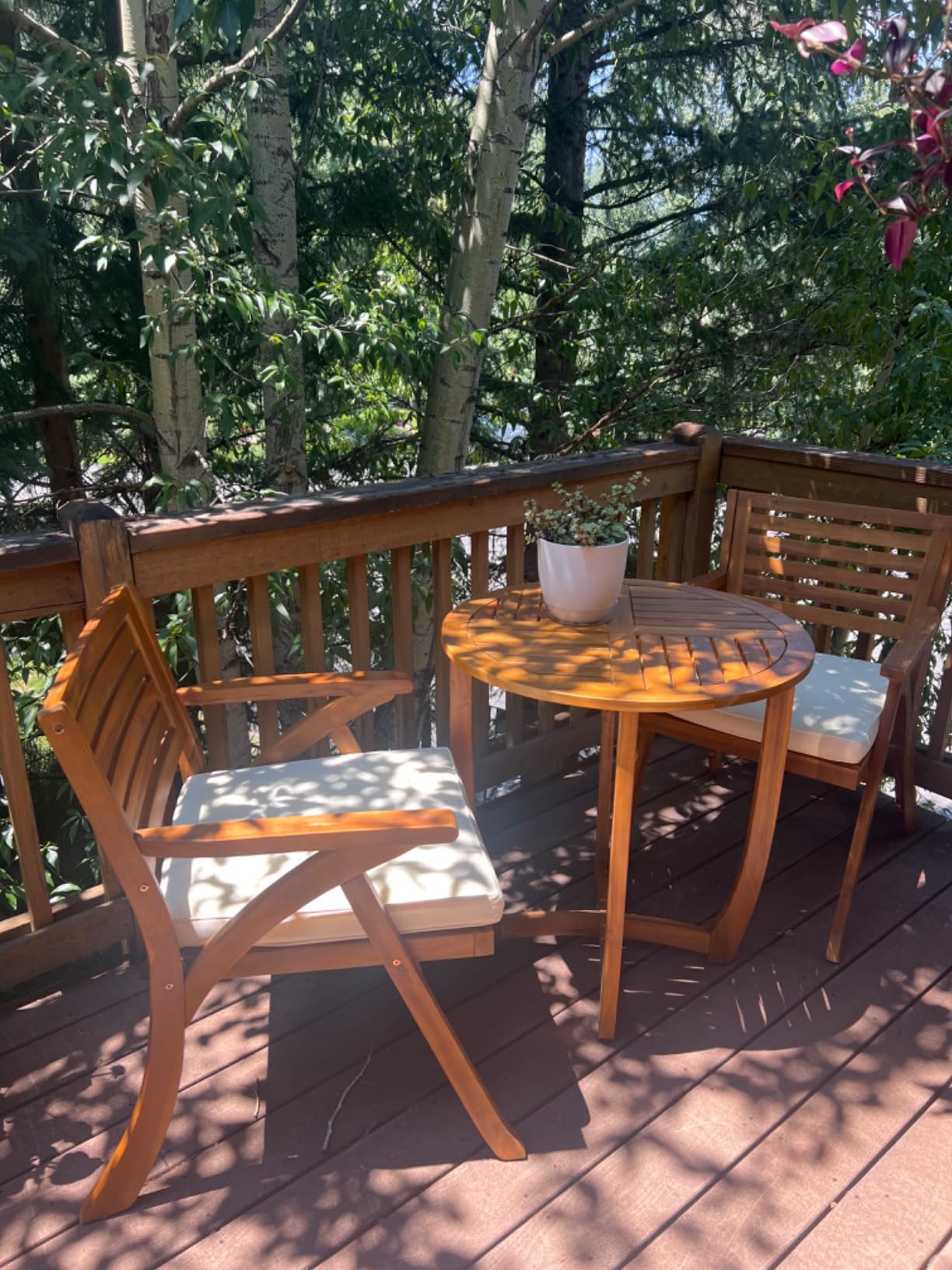 Christopher Knight Home Coronado Acacia Wood Bistro Set, 3-Pcs Set, Teak Finish customer photo 1