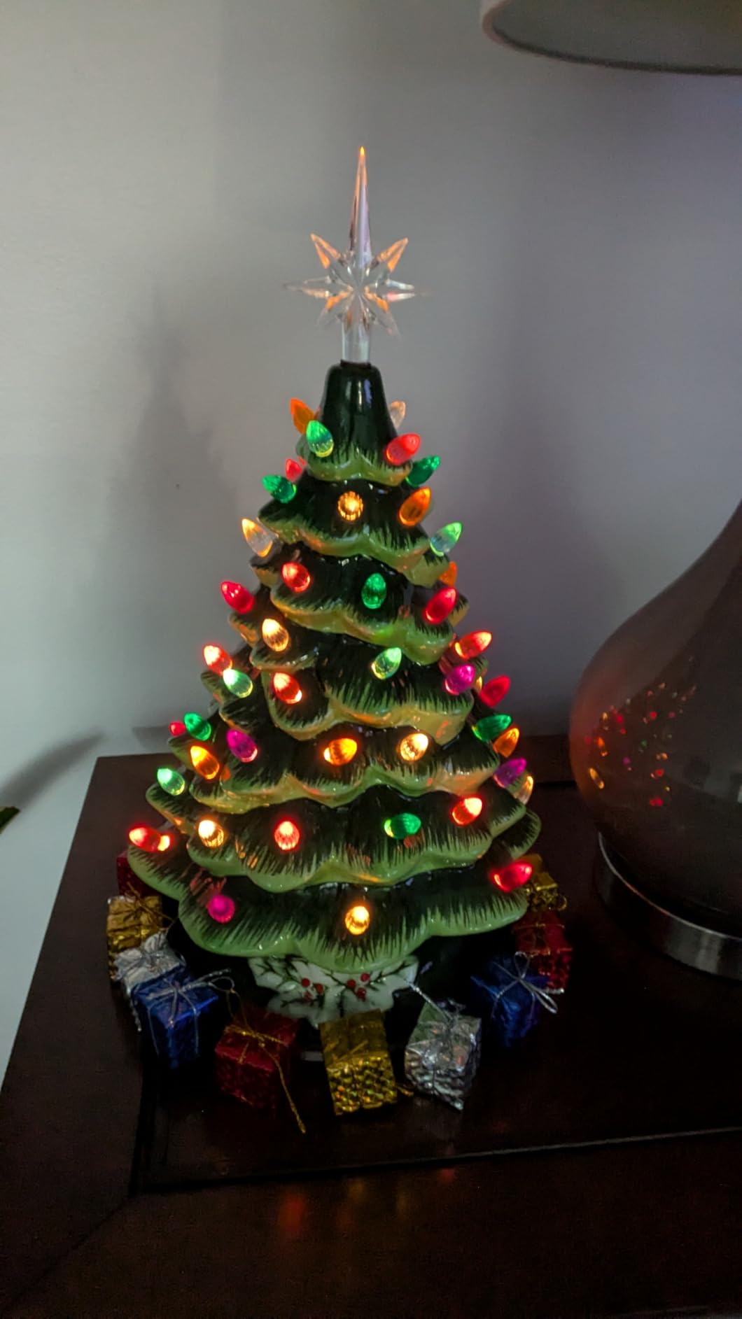 Best Choice Products 15in Ceramic Christmas Tree, Pre-lit Hand-Painted Tabletop Holiday Tree, Star Topper, 64 Lights - Green w/Multicolored Bulbs customer photo 1