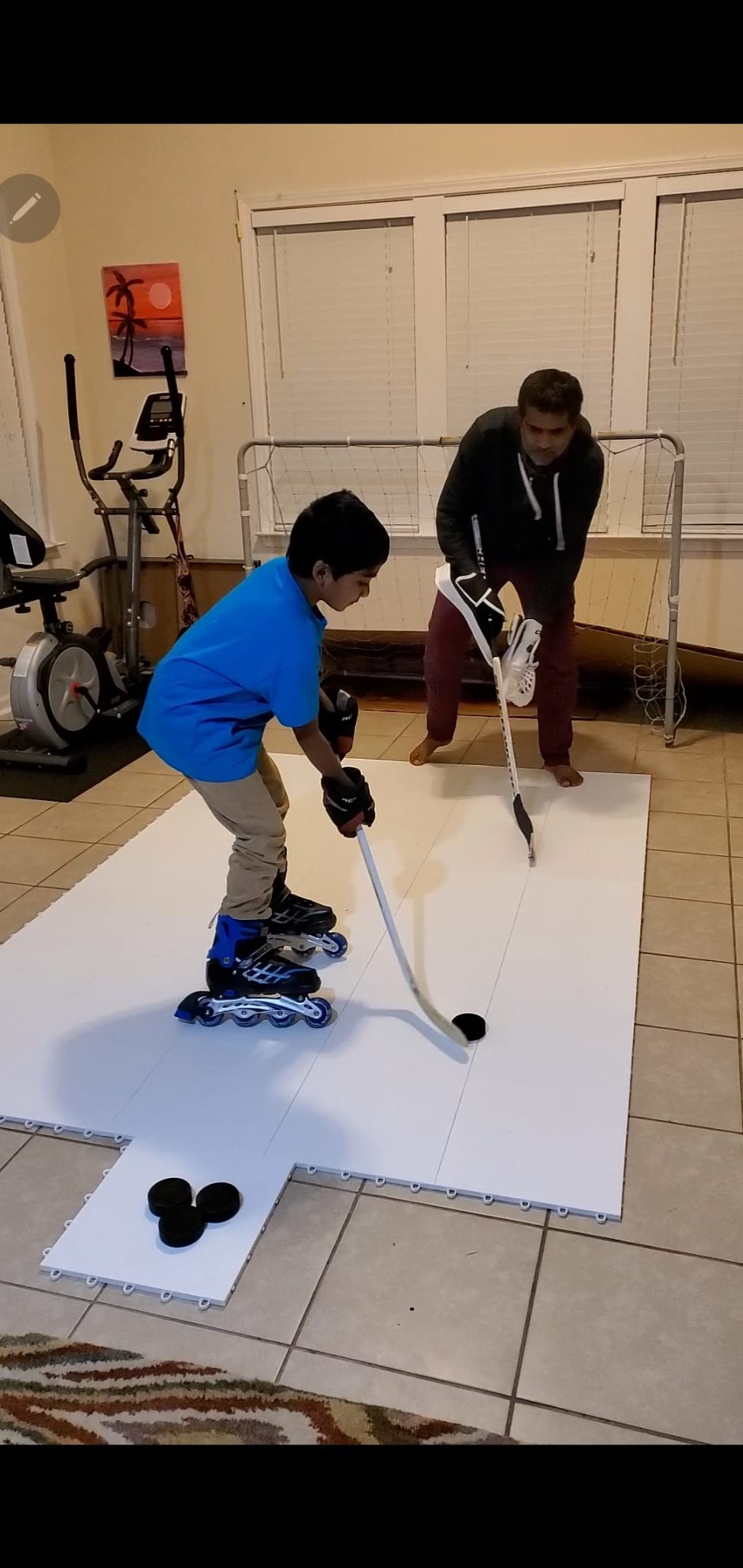 Hockey Revolution My Puzzle Durable Flooring Tiles - Slick Interlocking Training Surface for Stickhandling, Shooting, Passing - Build Your Own Platform customer photo 2