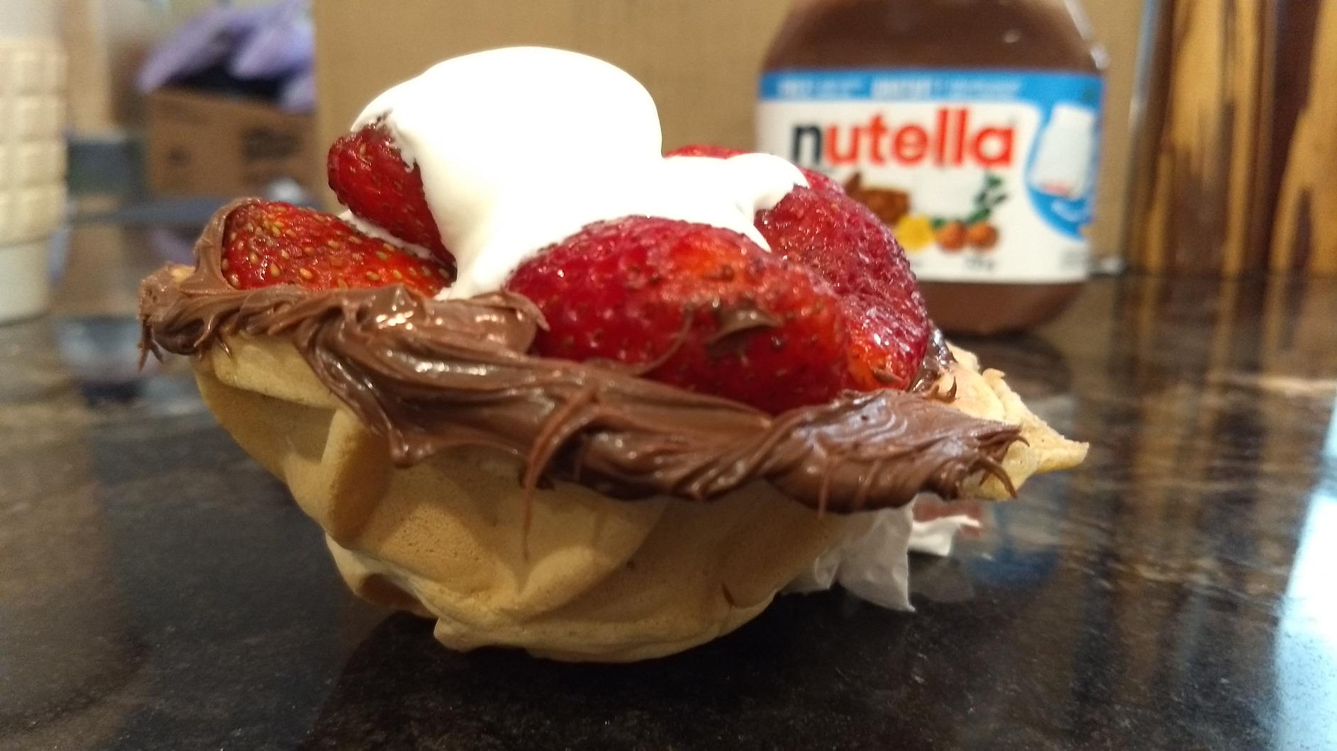 Double Waffle Bowl Maker by StarBlue - White - Make bowl shapes Belgian waffles in minutes | Best for serving ice cream and fruit | Gift ideas 110V 50/60Hz 1200W customer photo 1
