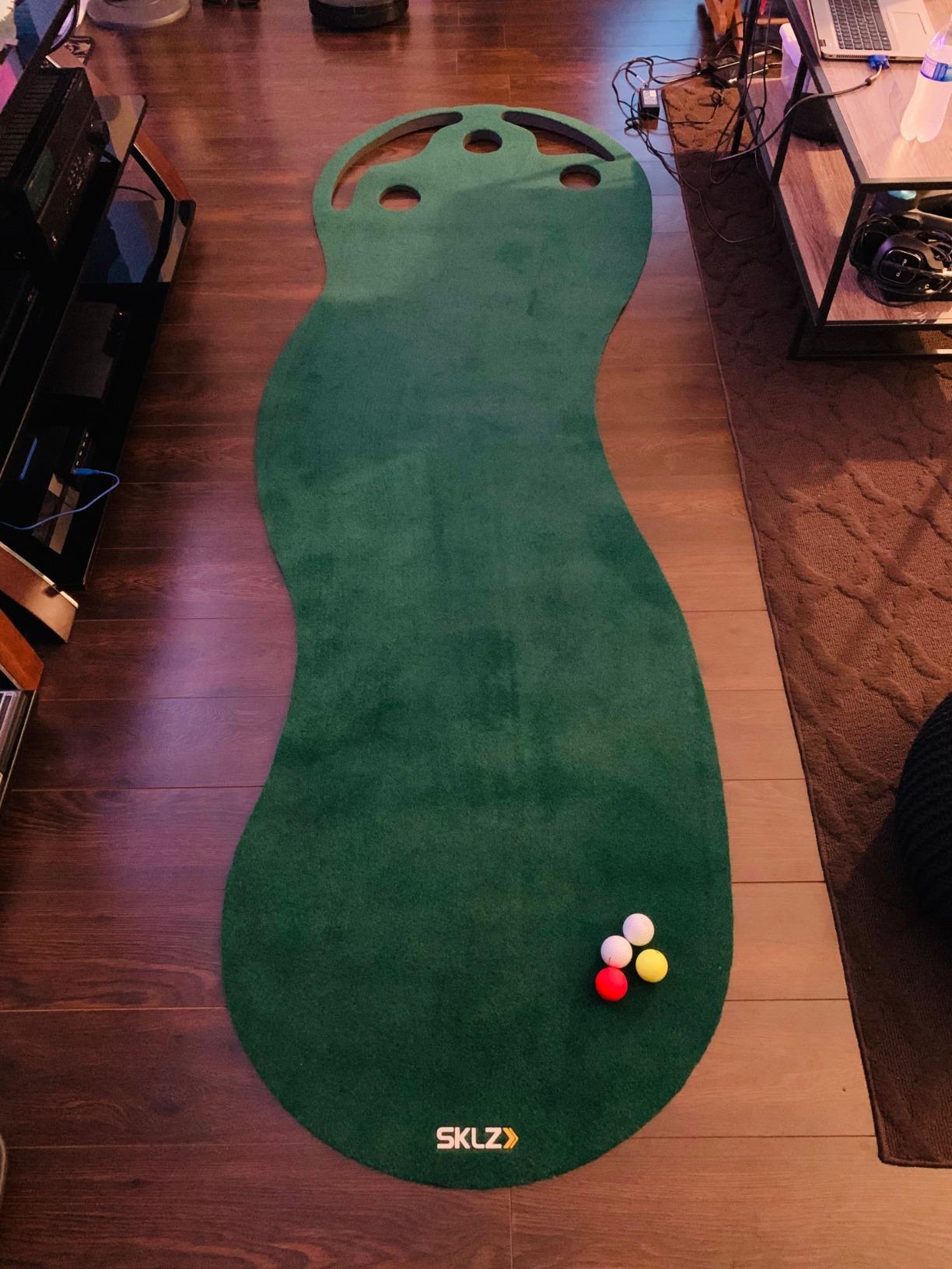 SKLZ Putting Green: Perfect Your Golf Skills with Realistic Home Practice - Improve Your Putting Stroke, Lower Your Scores, and Enjoy Convenient, Training Anytime, Anywhere! customer photo 1