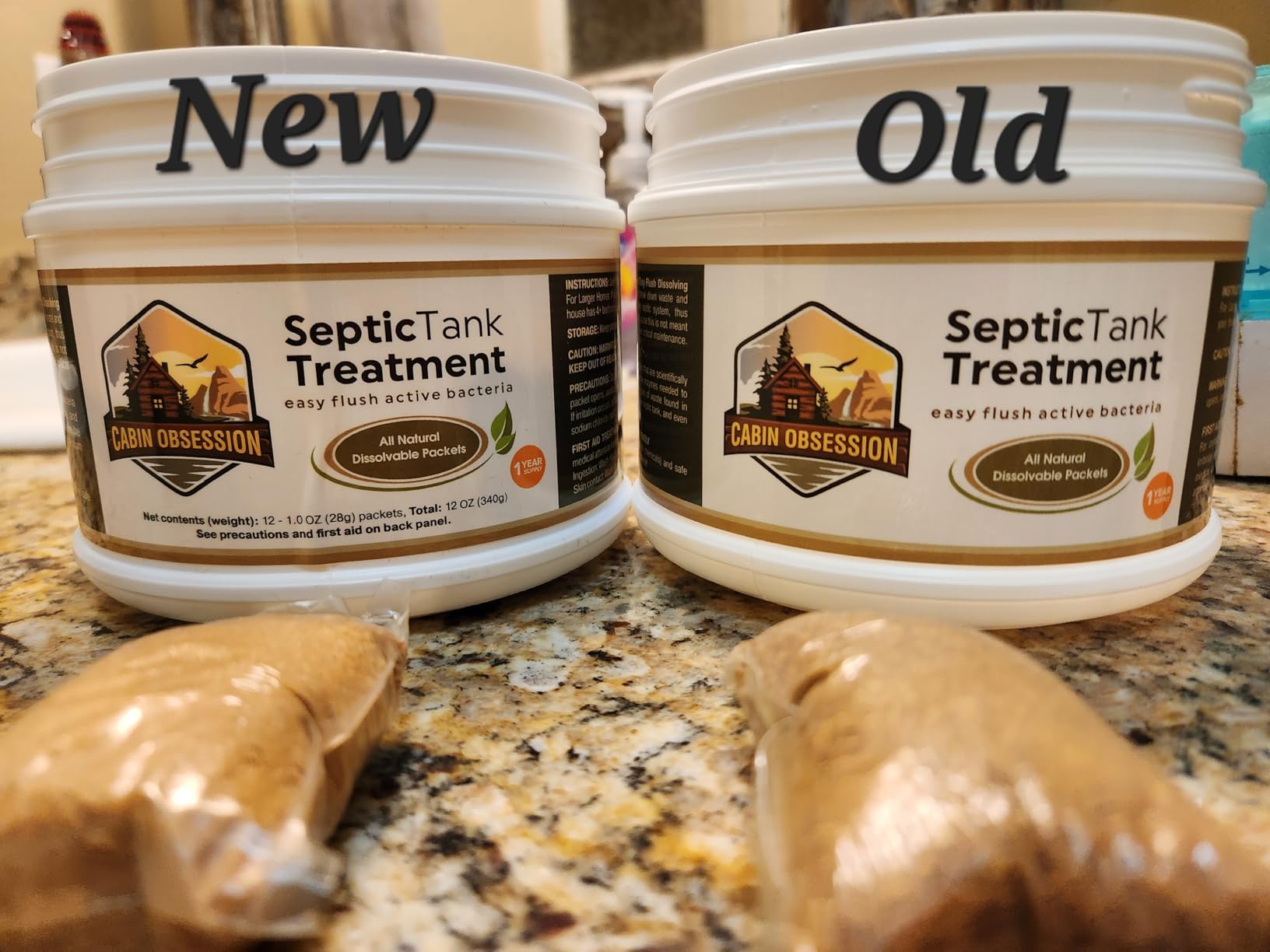 Septic Tank Treatment - 1 Year Supply of Septic Safe Dissolvable Easy Flush Live Bacteria Packets (12 Count) - Best Way to Prevent Expensive Sewage Backups - Made in USA customer photo 1