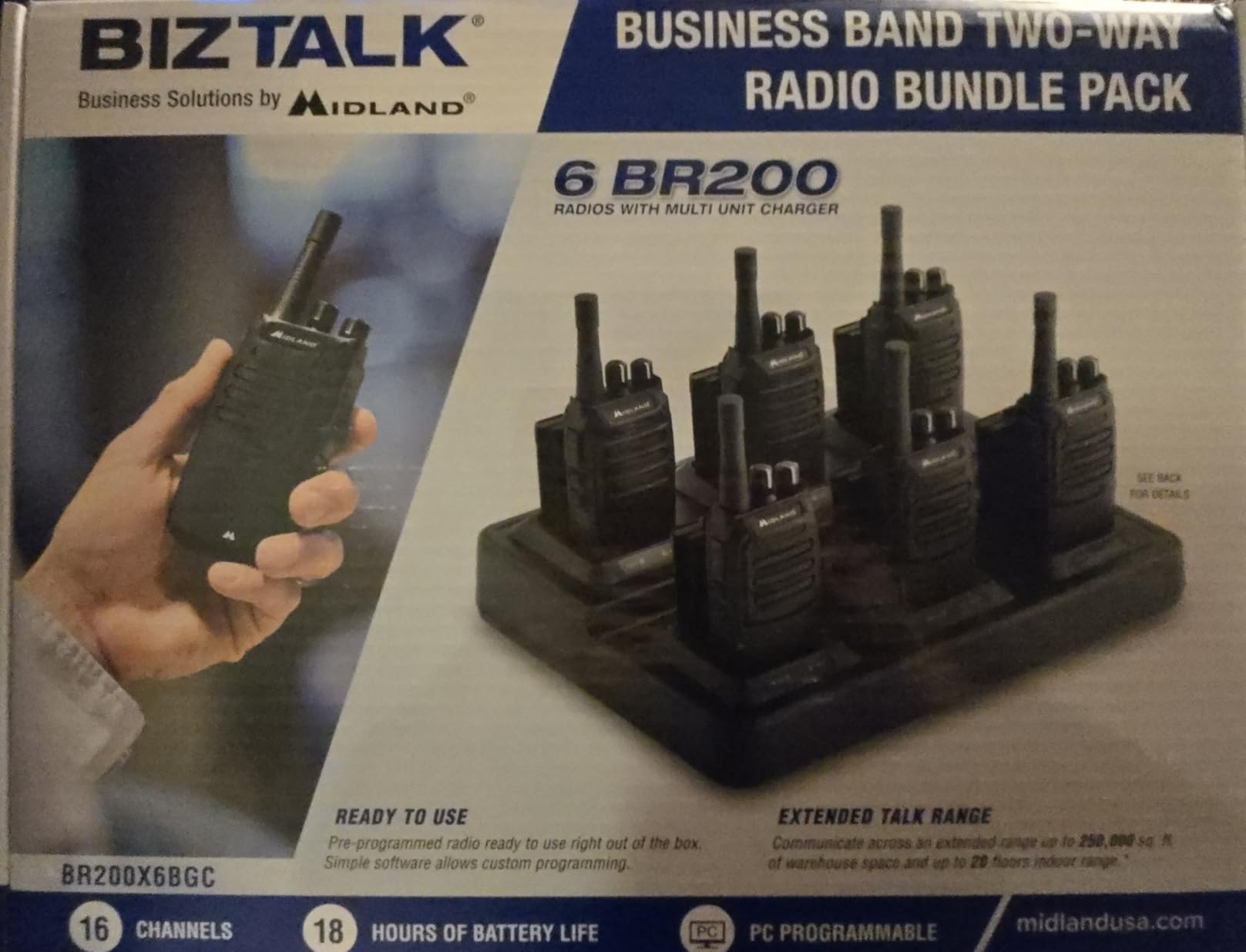 Midland BR200 BizTalk 16 Channel Business Band Two-Way Radio, 1 Pack customer photo 2