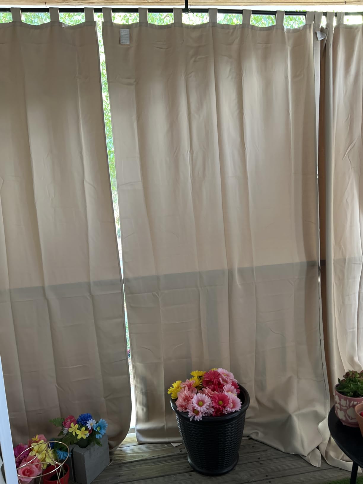 RYB HOME Outdoor Curtains for Patio Waterproof Block Sunlight Privacy customer photo 2