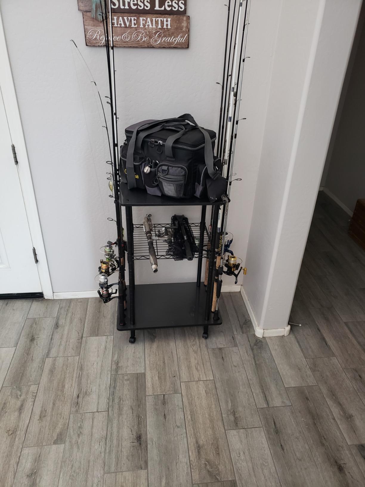 Rush Creek Creations Fishing Rod Holders for Garage W/ Lockable Wheels customer photo 1