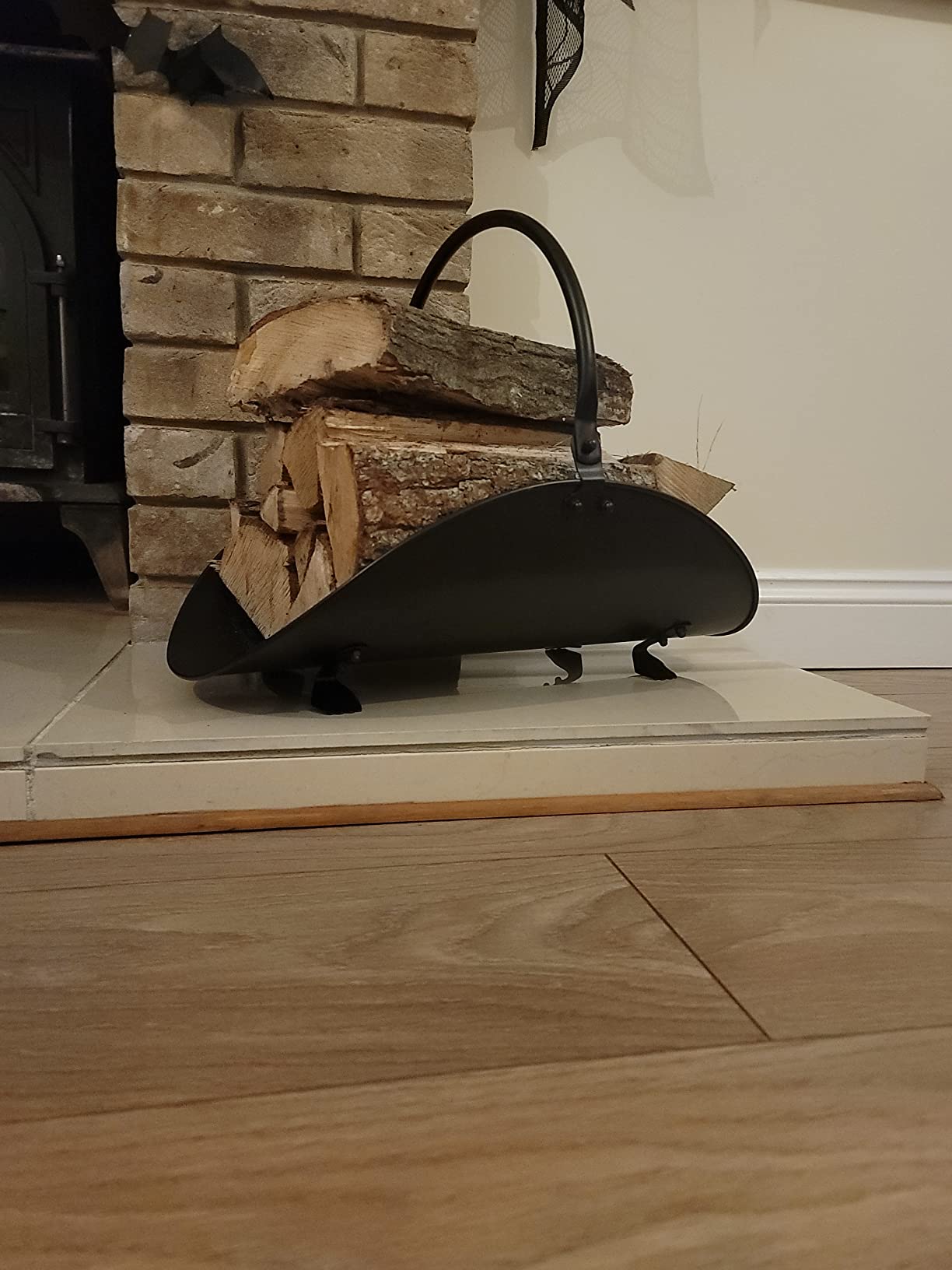 Rocky Mountain Goods Firewood Basket Holder Indoor - Decorative Finish Metal Log Holder - Fireplace Wood Rack is Ideal Size for Indoor use - Assembly Wrench Included - for Modern or Classic Home customer photo 2
