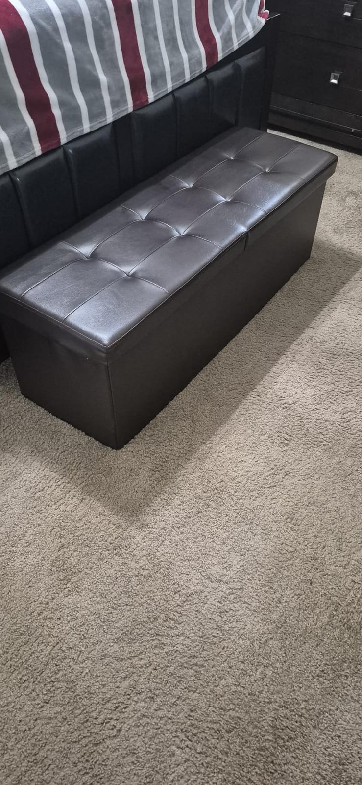SONGMICS 43.3 Inches Folding Storage Ottoman Bench with Flipping Lid customer photo 1