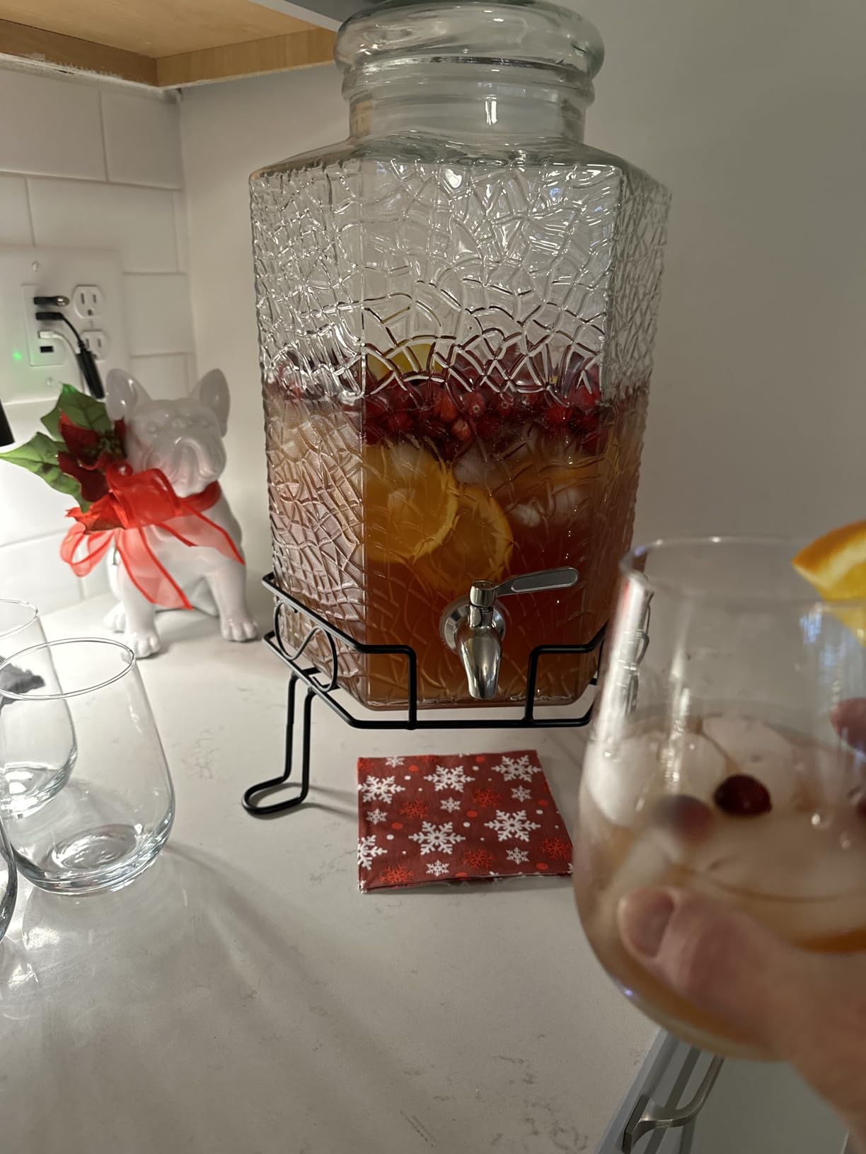 Redfern 2.5 Gallon Glass Beverage Dispenser Stainless Spigot and Stand customer photo 2