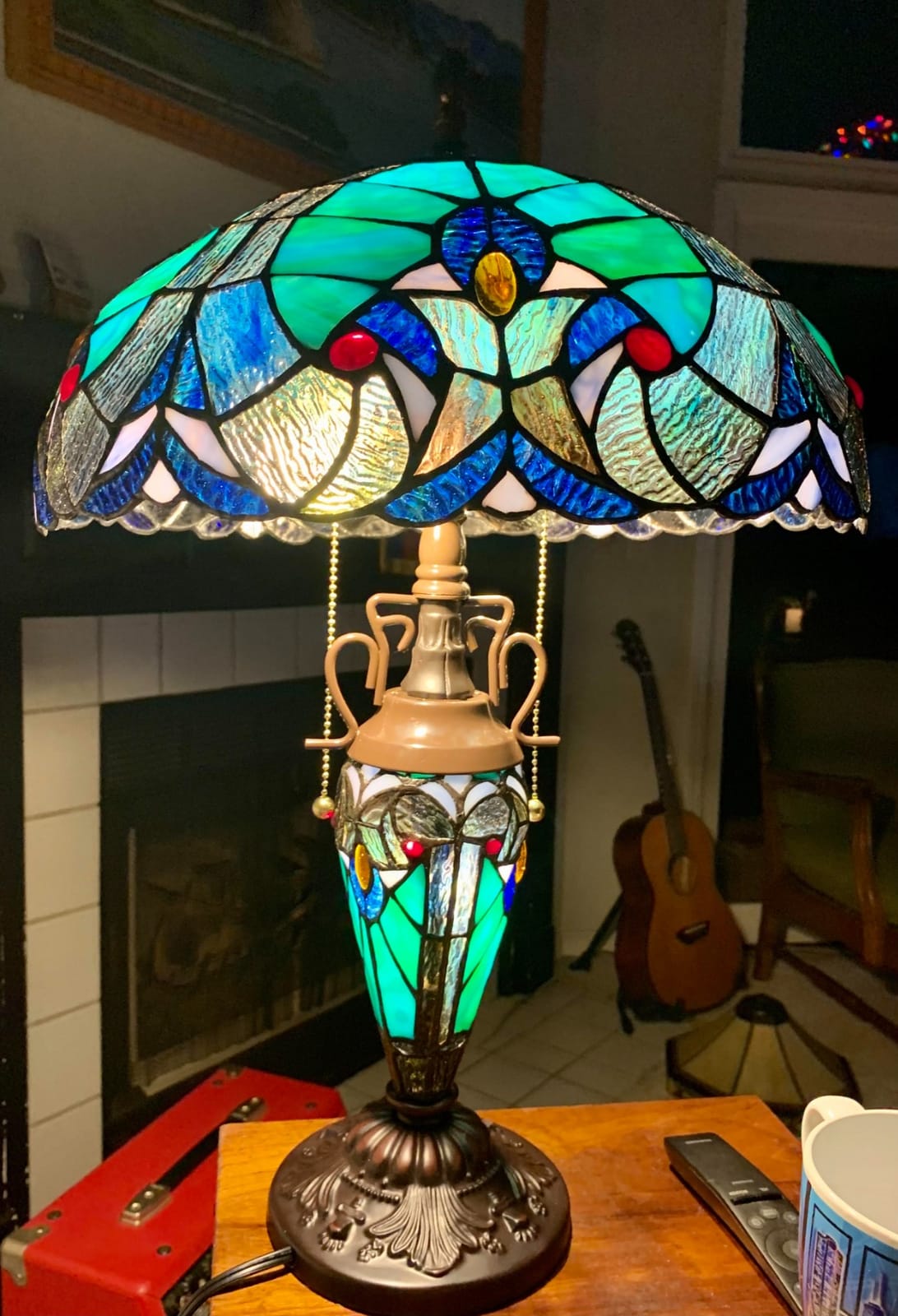 WERFACTORY Tiffany Style Table Lamp Stained Glass Mother-Daughter Vase Lamp customer photo 2