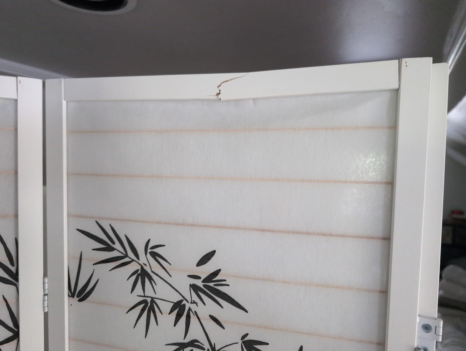Roundhill Bamboo Print 4-Panel Framed Room Screen/Divider, black customer photo 1