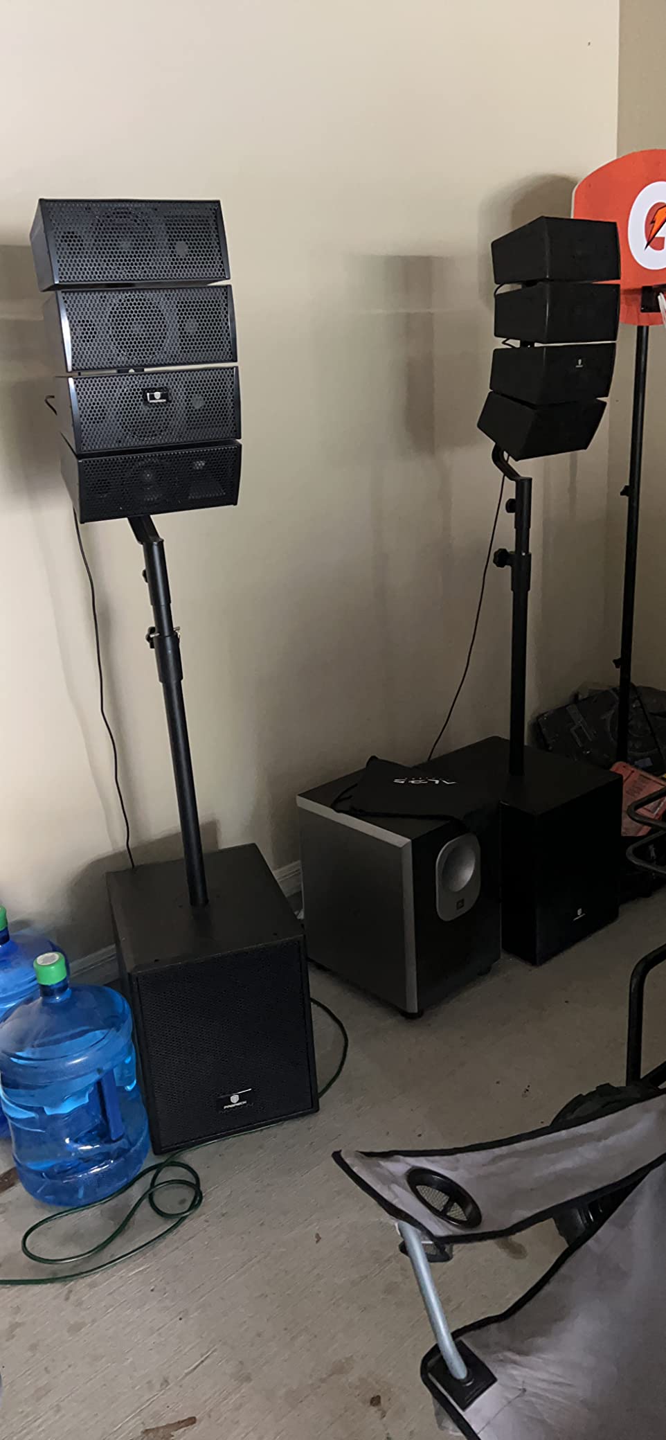 PRORECK Club 3000 12-Inch 4000w DJ Powered PA Speaker System Combo Set with Bluetooth USB Drive Read Function SD Card Remote Control,Two subwoofers and 8 line Array Speakers Set for Church, DJ, Live customer photo 2