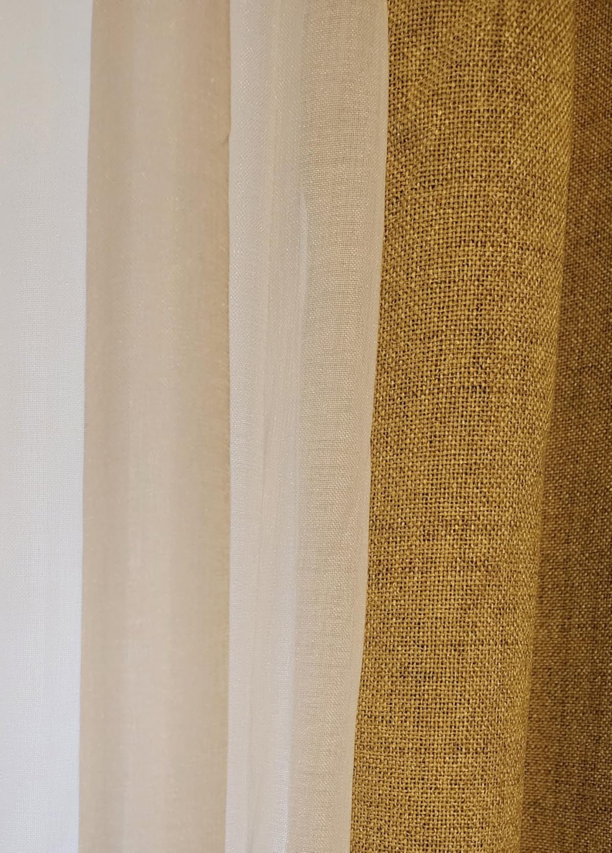 DWCN White Sheer Curtains Linen Look Semi Transparent Voile Grommet White Curtains for Living Dining Room Drapes 52 x 84 Inch Long, Set of 2 Panels customer photo 1