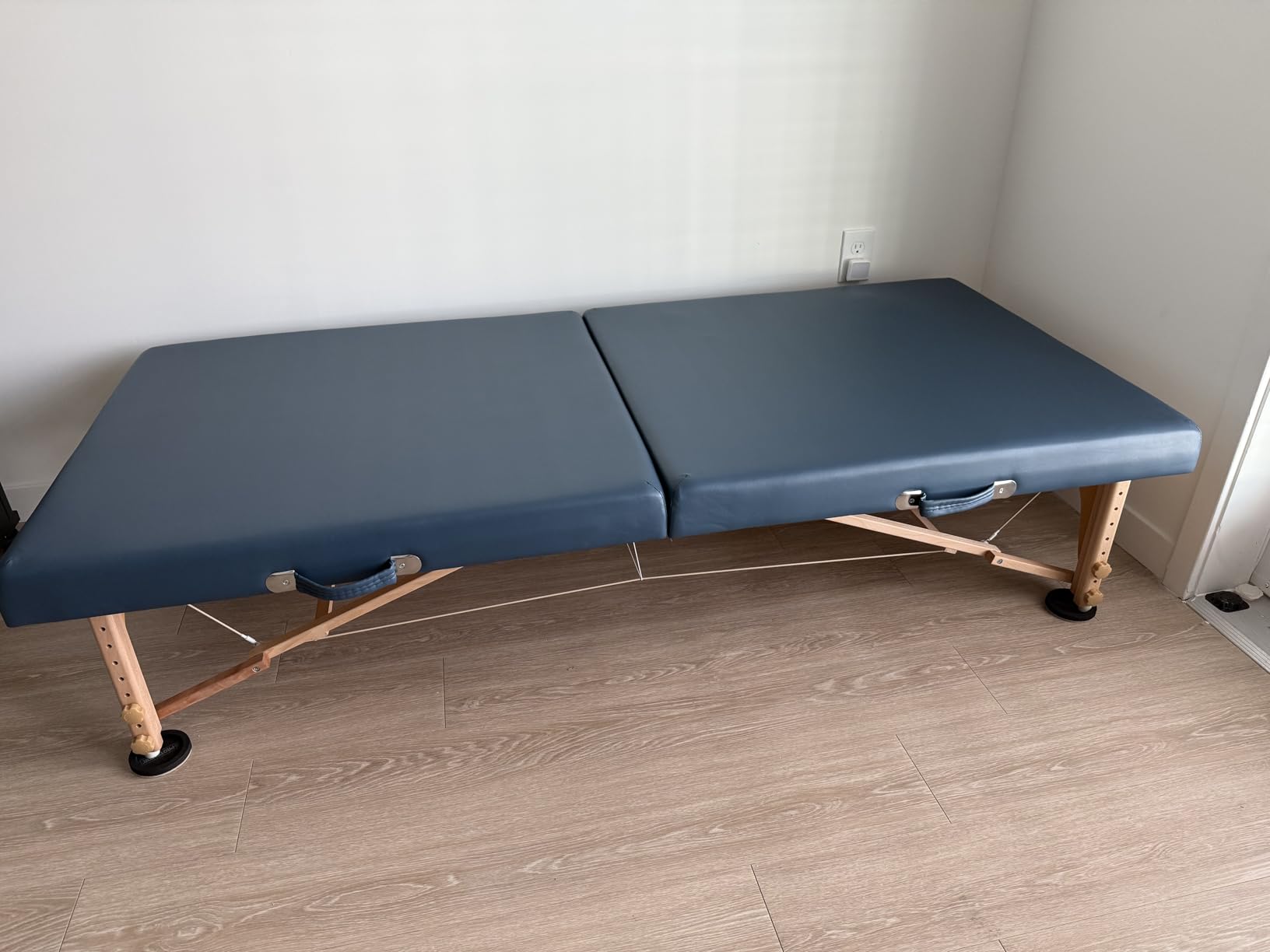 Saloniture Portable Physical Therapy Massage Table - Low to Ground Stretching Treatment Mat Platform - Cream customer photo 2