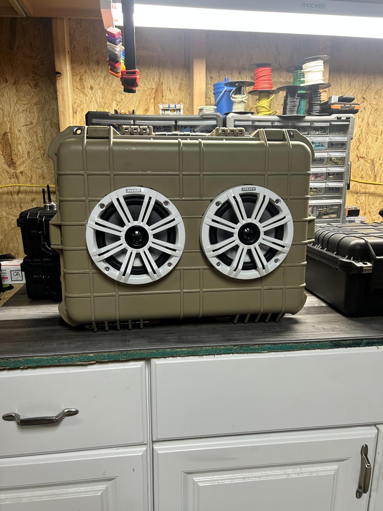 Kicker KM65 6.5-Inch (165mm) Marine Coaxial Speakers with 3/4-Inch Tweeters, 4-Ohm, Charcoal and White Grilles customer photo 1
