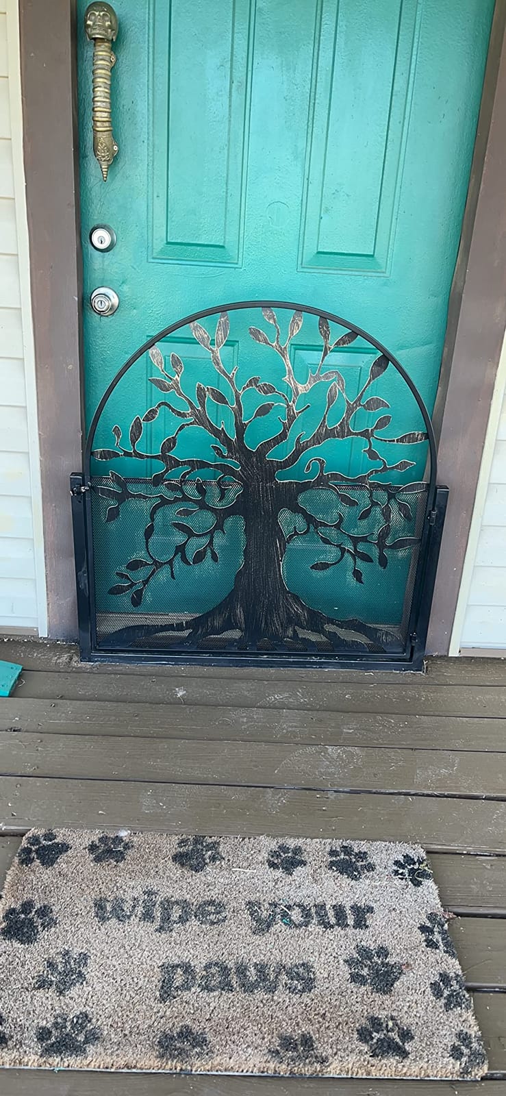 Plow & Hearth Arched Tree of Life Garden Gate | Laser-Cut Design | Metal | Black/Bronze Finish | Versatile | 36