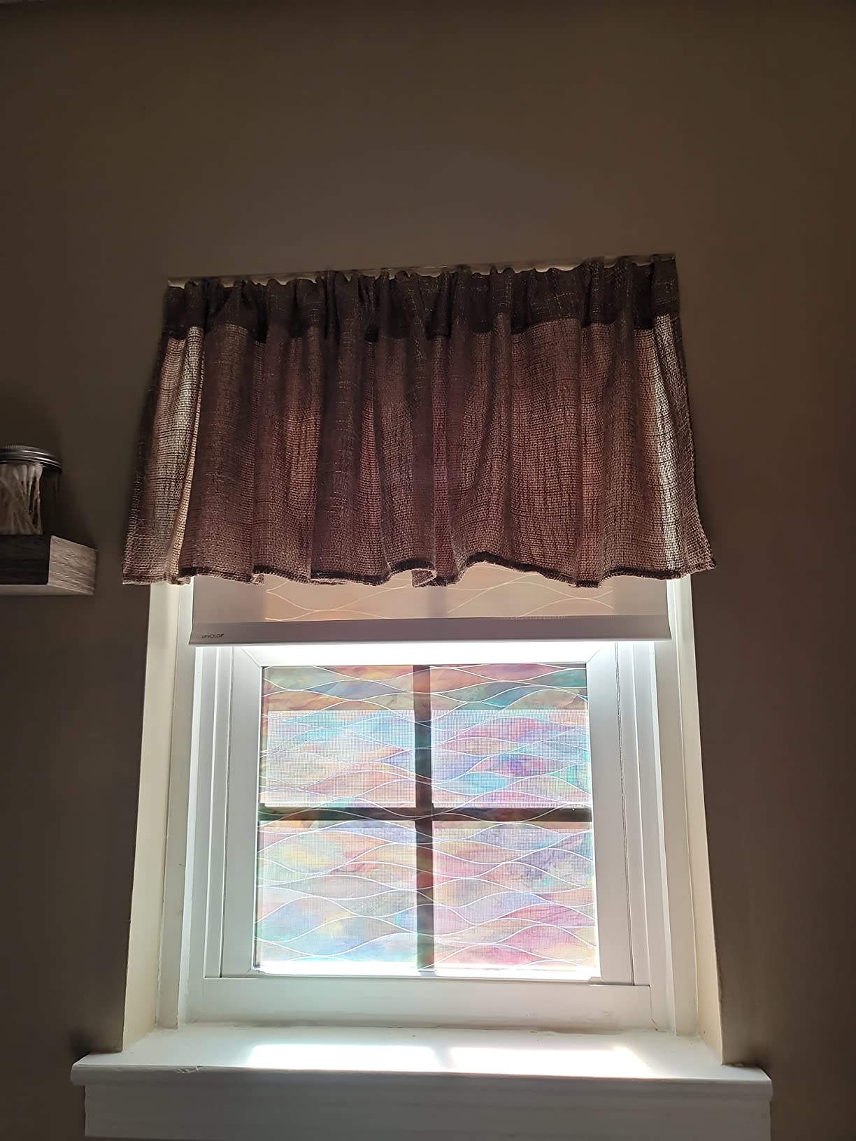 Valea Home Burlap Kitchen Valances for Windows Rod Pocket Window Curtain Valance Rustic Home Décor 56 by 14 Inches customer photo 1
