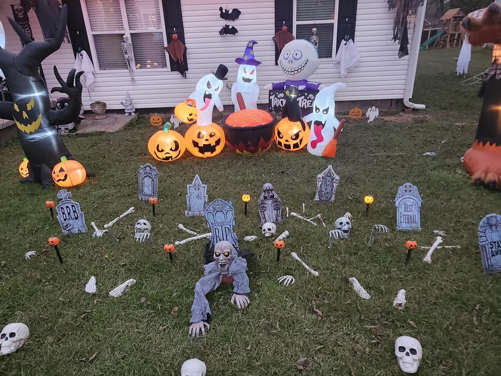 3 Pc Realistic Skeleton Yard Stakes, Halloween Decorations Outdoor customer photo 2