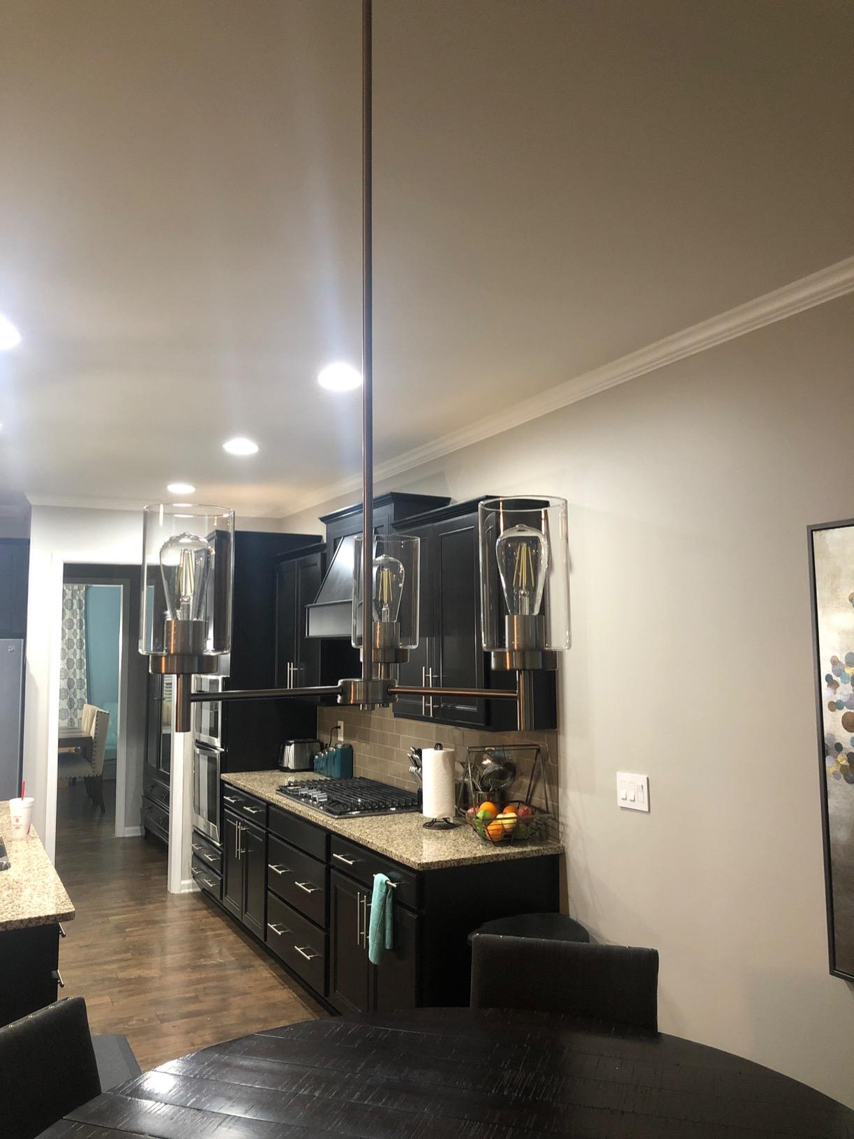 Contemporary 5 Light Large Chandeliers Modern Clear Glass Shades Pendant Lighting Brushed Polished Nickel Dining Room Lighting Fixtures Hanging Adjustable Wire Semi Flush Ceiling Lights customer photo 2