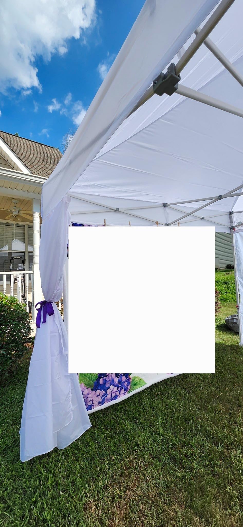 Eurmax USA 10x10 Pop Up Canopy,Commercial Tent with Patented No-Tip Rolling Bag,30sqft Extension Awning & 4 Zippered Removable Walls,UV & Water Resistant,Heavy Duty Instant Shelter Gazebo,White customer photo 1