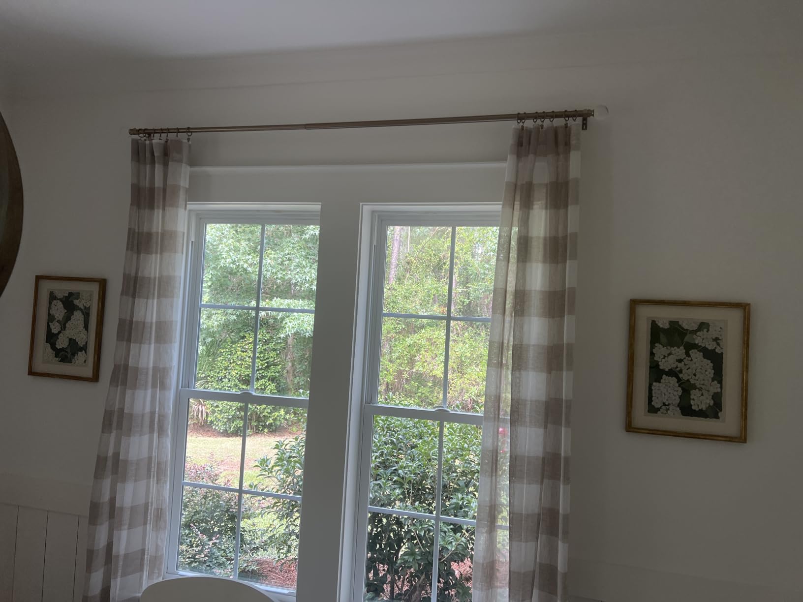 Ivilon Drapery Treatment Window Curtain Rod - Acrylic Ball 1 inch Pole. 28 to 48 Inch. Warm Gold customer photo 1