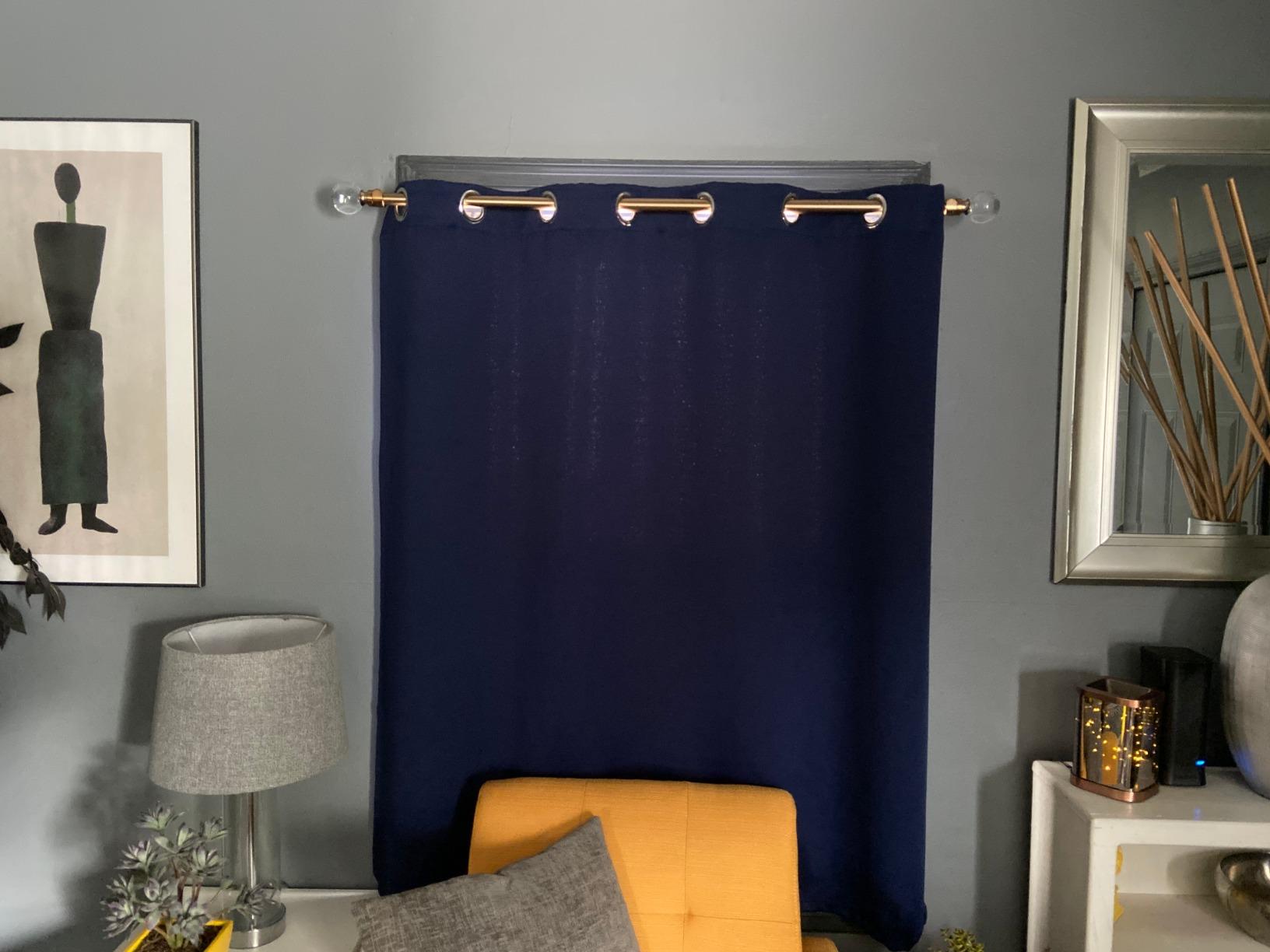 Ivilon Drapery Treatment Window Curtain Rod - Acrylic Ball 1 inch Pole. 28 to 48 Inch. Warm Gold customer photo 2