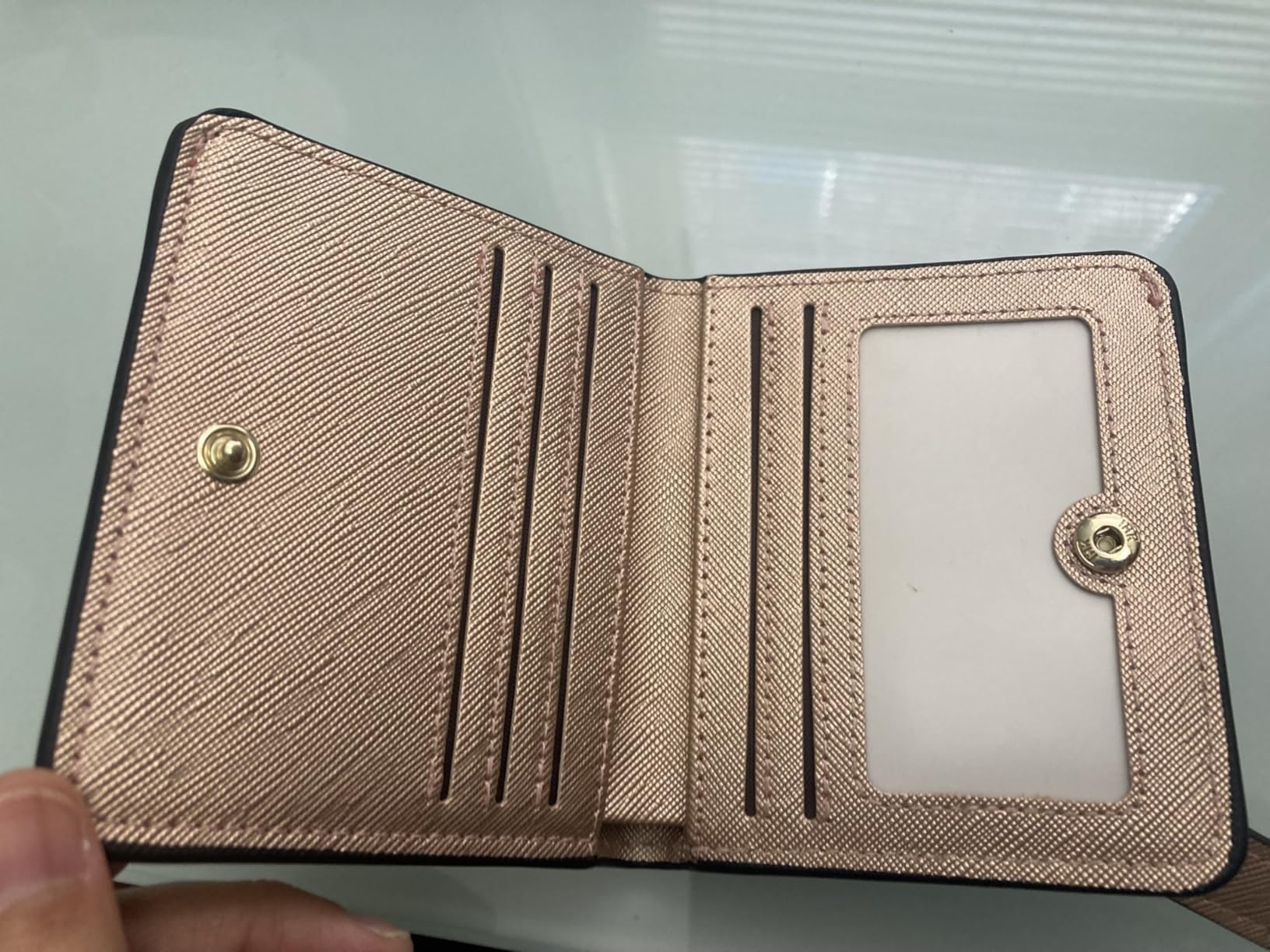 Toughergun Women’s Small Slim Leather Wallet with RFID Protection, Compact Bifold Mini Purse with Clear ID Window customer photo 2