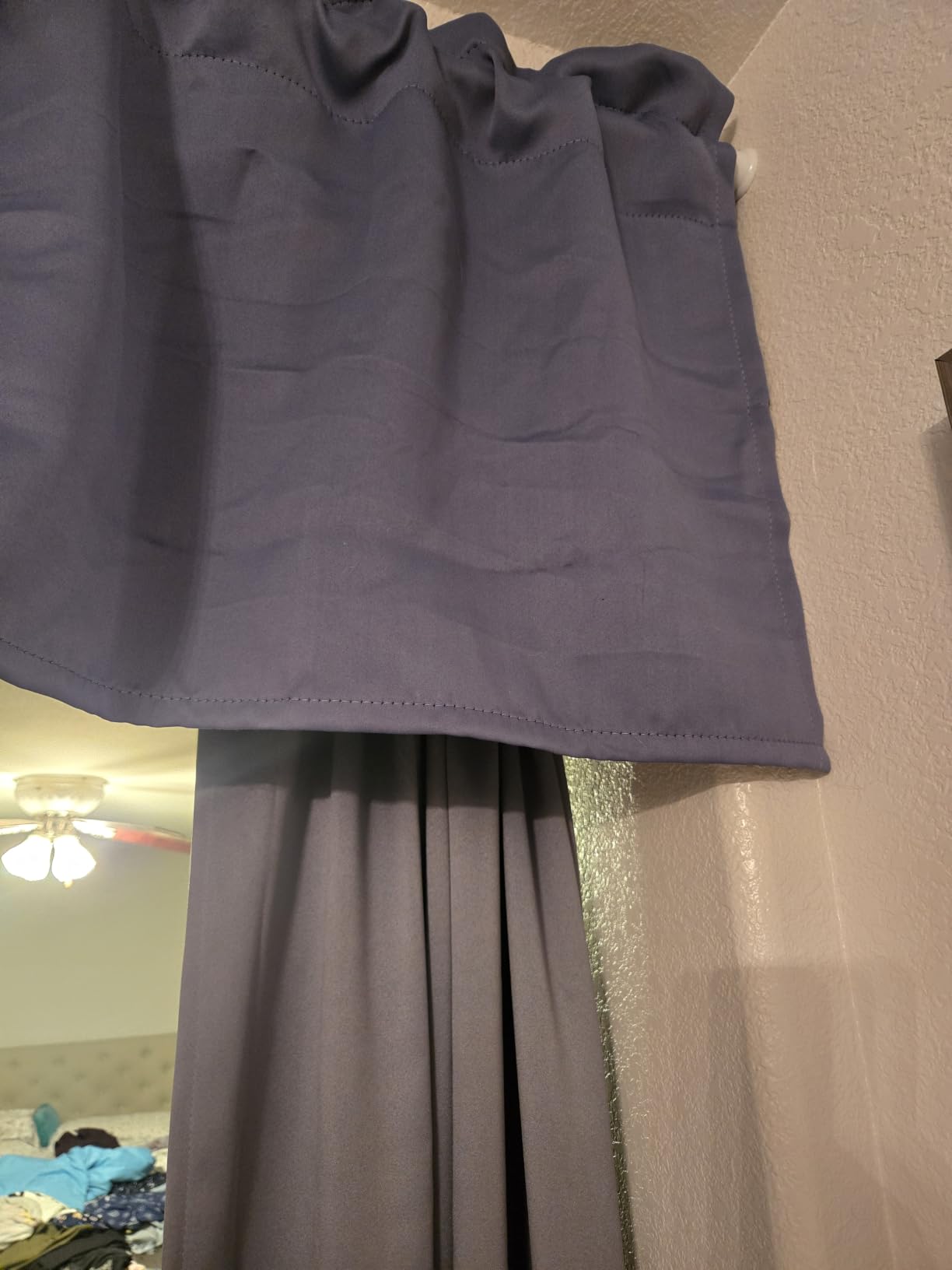 DWCN Grey Rod Pocket Valance for Windows 52 x 18 Inch, 1 Panel customer photo 2