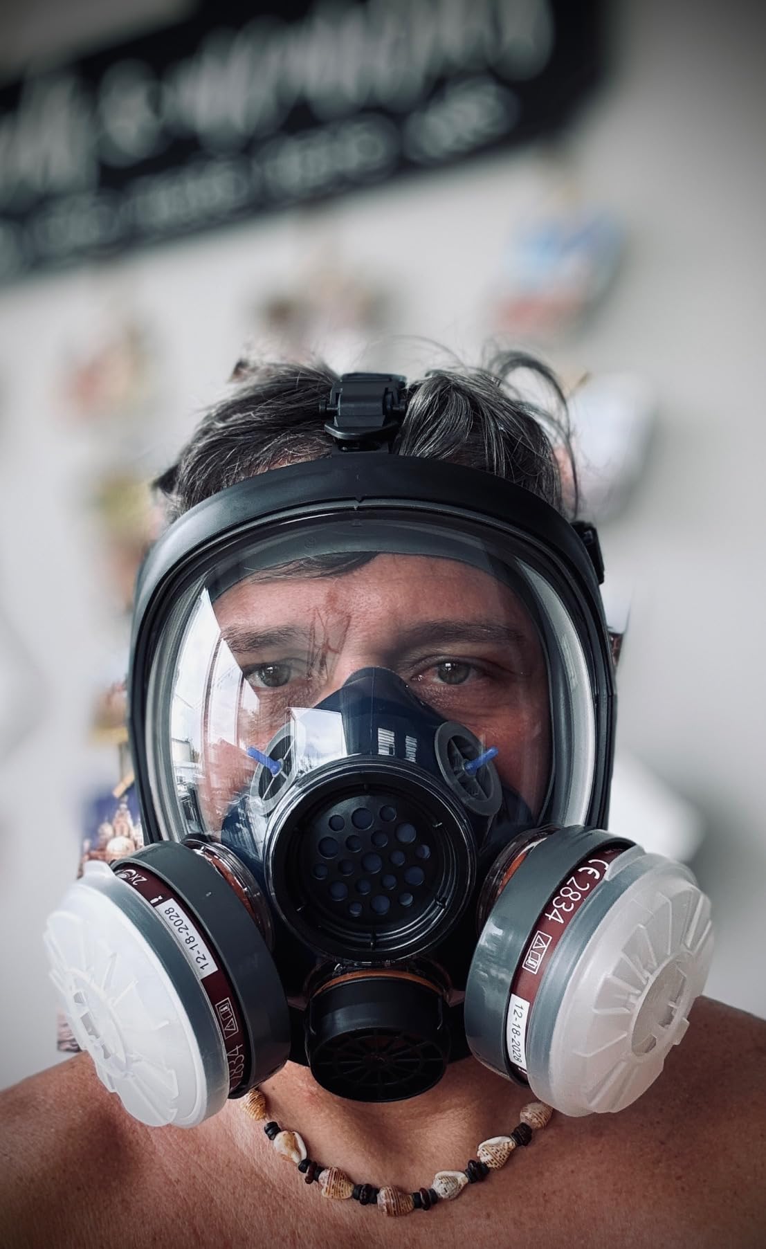 Parcil Distribution Full Face Respirator Mask - Air Purifying, Organic Vapor & Particulate - Industrial Use - CE Tested customer photo 2