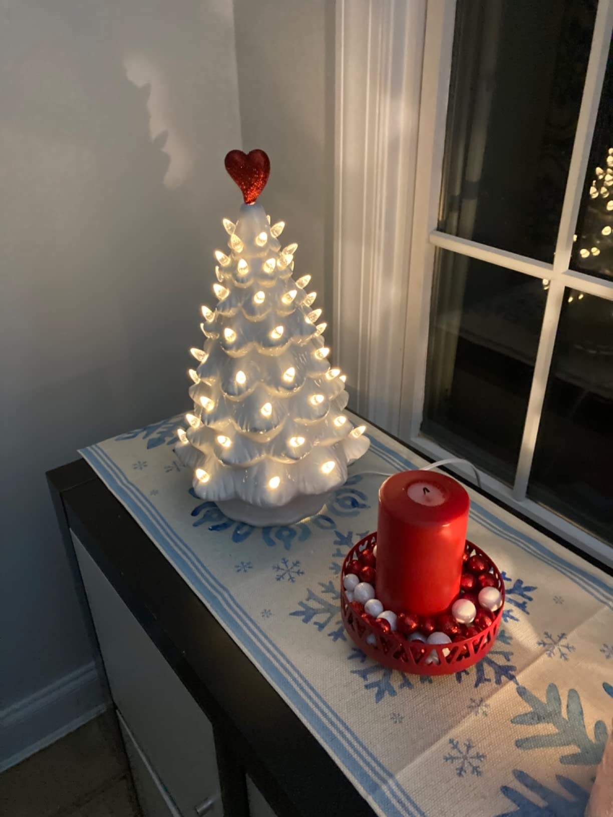 Ceramic Christmas Tree - Tabletop Tree with Lights - (15.5
