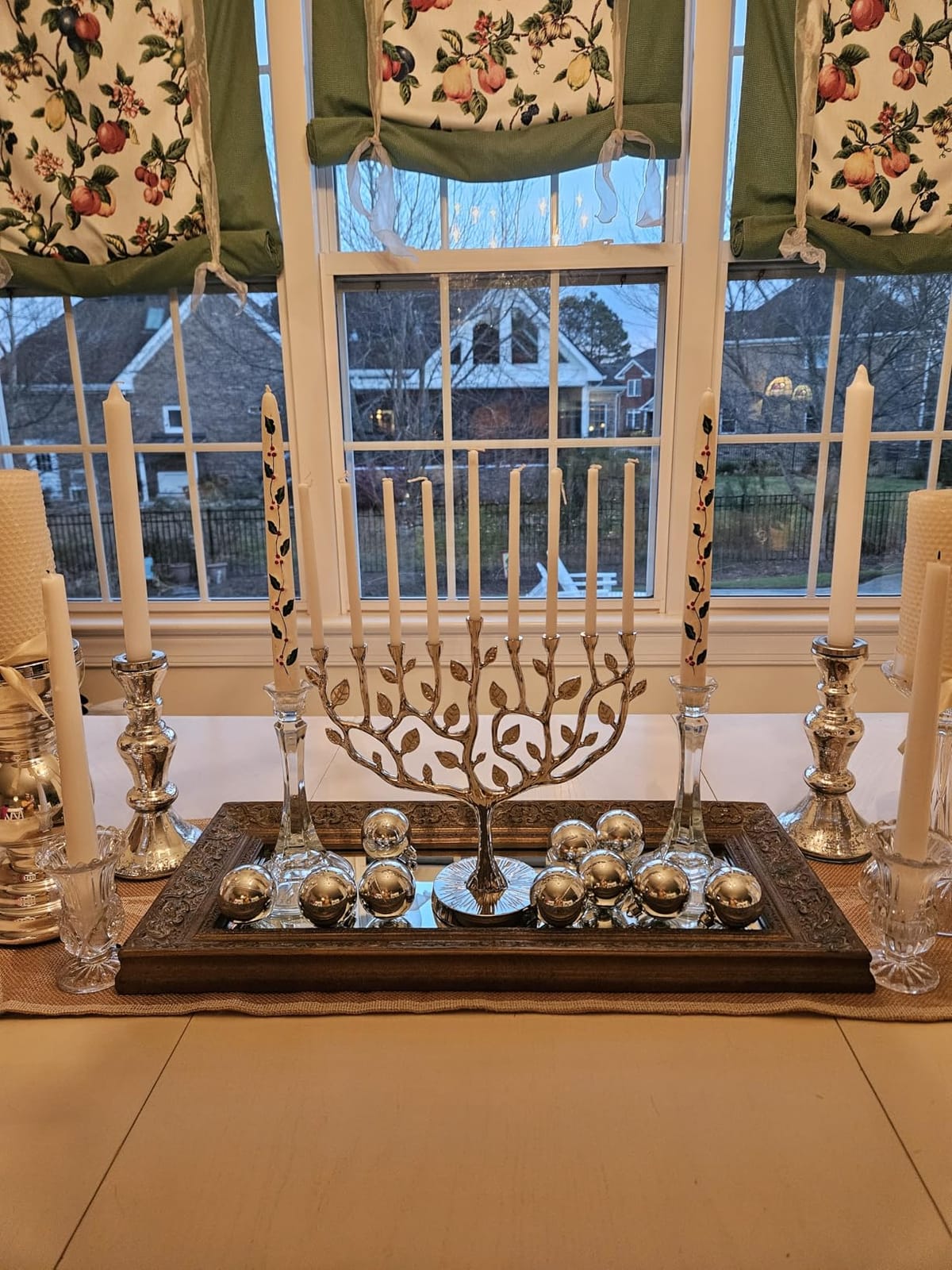 The Dreidel Company Hanukkah Menorah Large Tree of Life, Pewter Finish 11 Inches Long customer photo 1