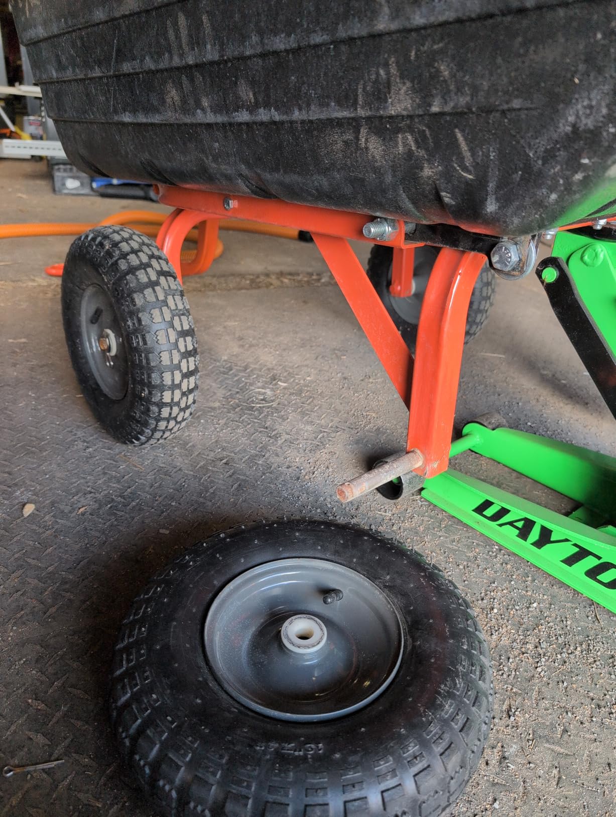 Agri-Fab 45-0533 650 lbs Tow Behind Poly Dump Cart, 10 CU. FT.; Lawn & Garden Cart/Trailer for Lawn Mowers, 16
