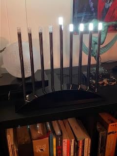 Zion Judaica Large LED Electric Hanukkah Menorah - New Classic Black & Silver Arch Style Hanukkiah 14