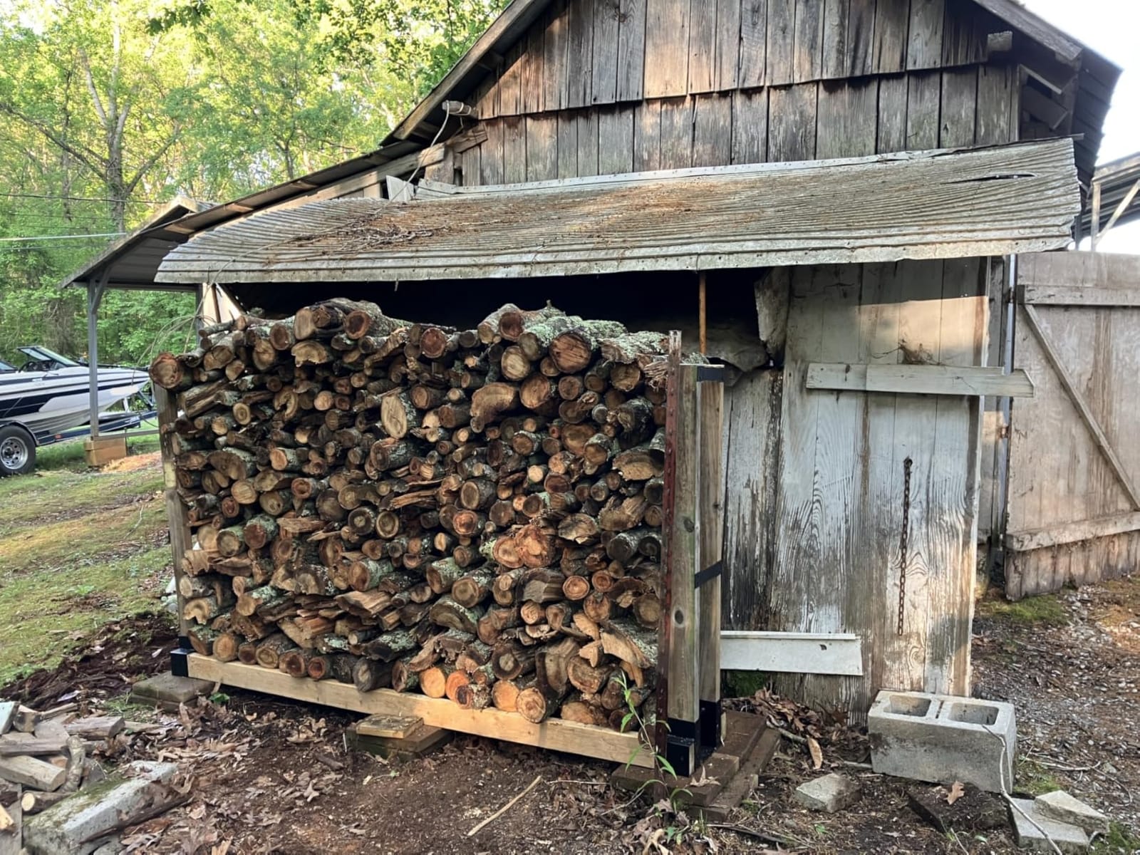 MOFEEZ Outdoor Firewood Log Storage Rack Bracket Kit,Fireplace Wood Storage Holder-Adjustable to Any Length customer photo 1