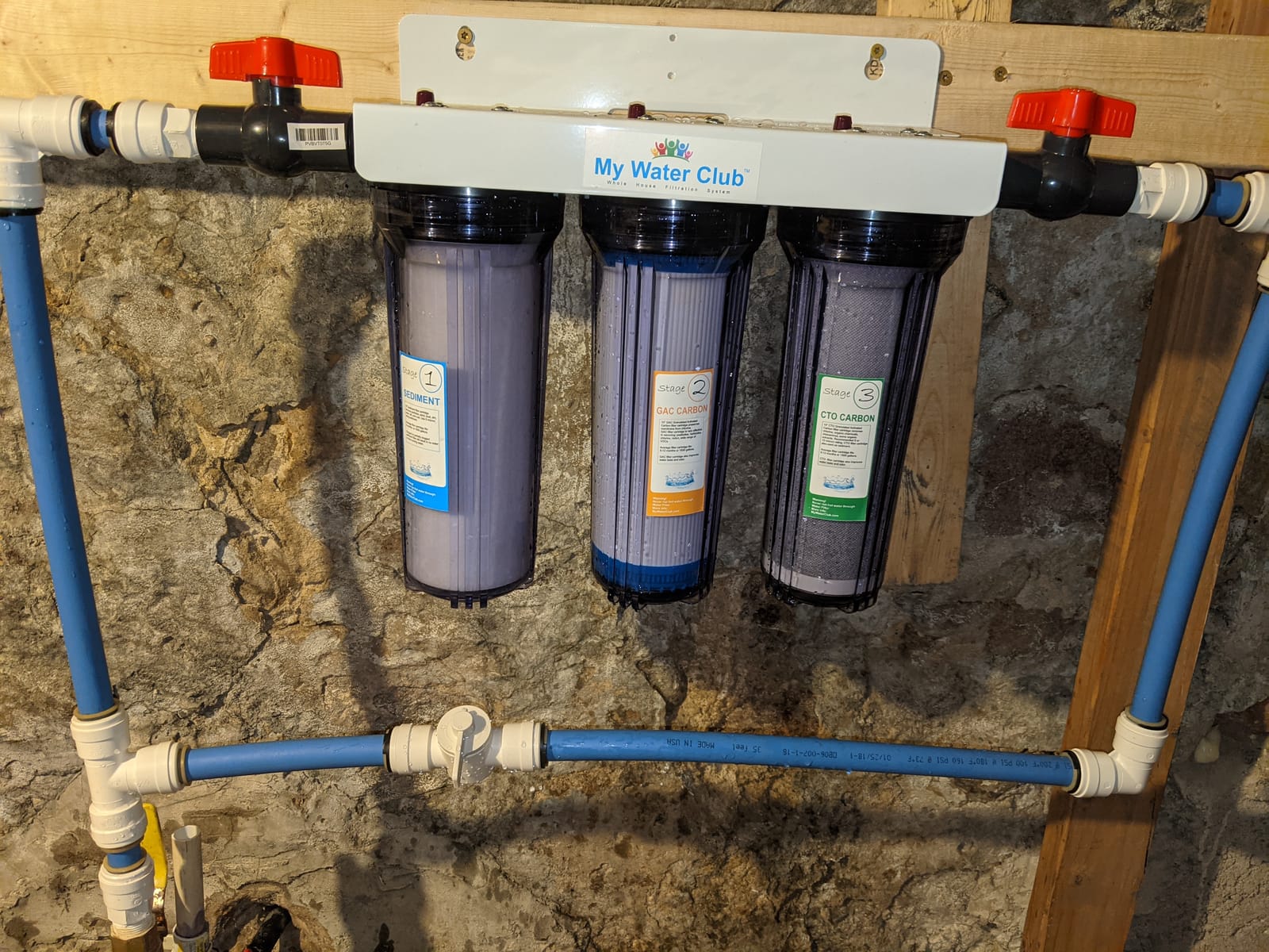 Whole House 3-Stage Water Filtration System, 3/4