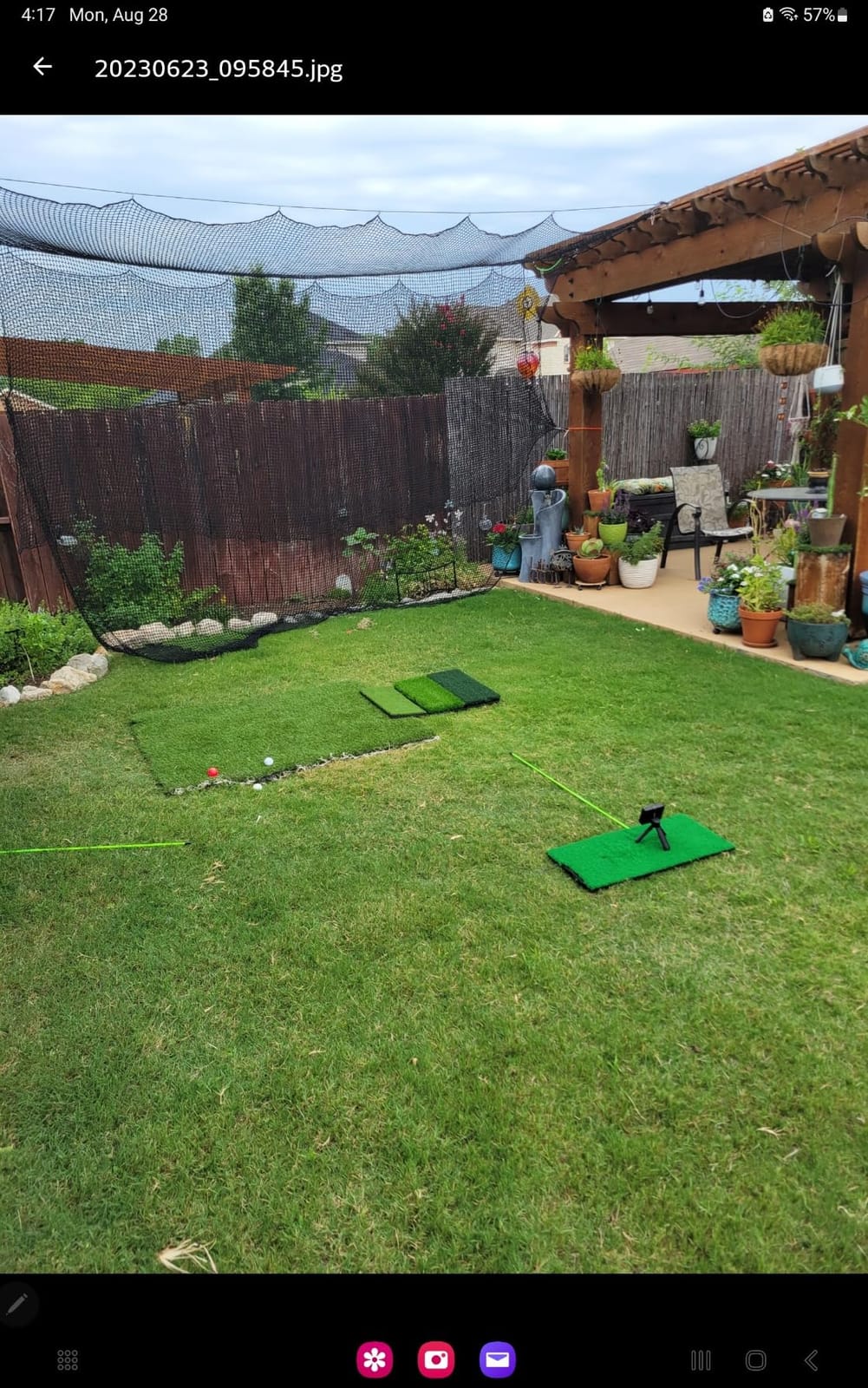 GoSports Tri-Turf XL Golf Hitting Mat – 24x24 in Golf Practice Mat for Indoor/Outdoor Training, Fairway Rough Tee Turf, Portable Golf Mat for Backyard, Garage & Golf Simulator Use customer photo 1