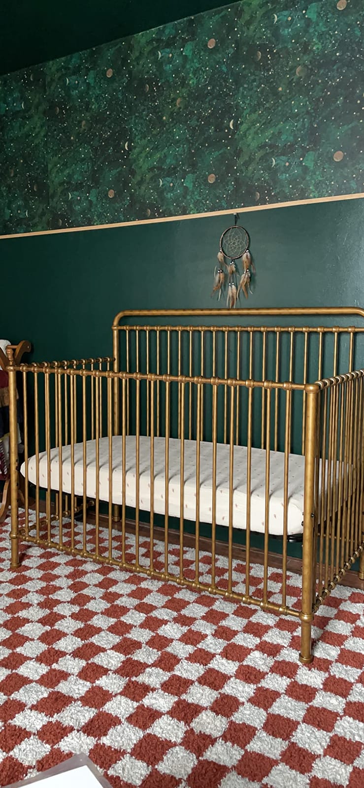 NAMESAKE Winston 4-in-1 Convertible Crib w/Wheels Vintage Gold Bedside customer photo 1