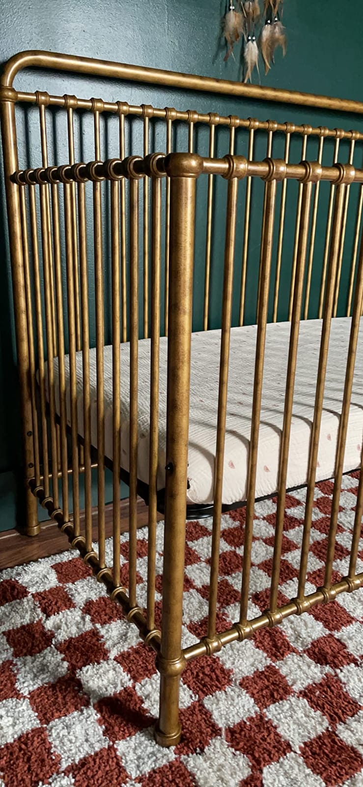 NAMESAKE Winston 4-in-1 Convertible Crib w/Wheels Vintage Gold Bedside customer photo 2