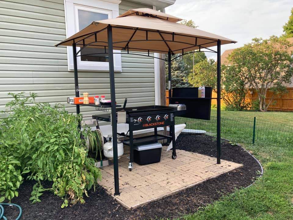 MASTERCANOPY 8x5 Grill Gazebo with Steel Frame & 2 LED Lights, Brown customer photo 2