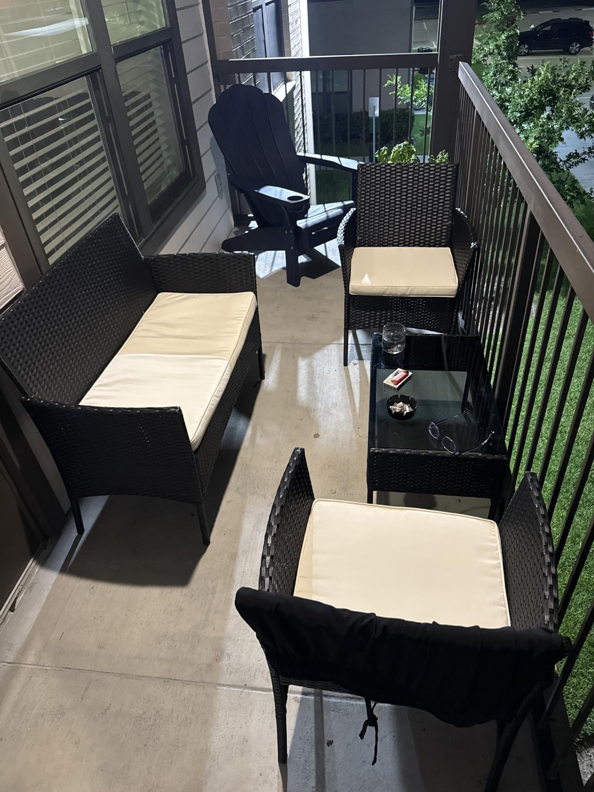 FDW 4-Piece Patio Furniture Set | Black | Outdoor Wicker Furniture customer photo 1