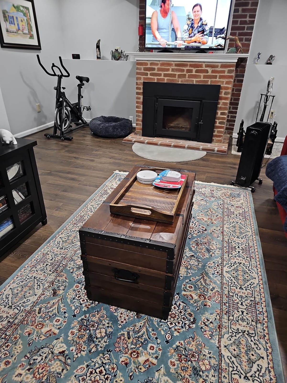 Signature Design by Ashley Storage Trunk Coffee Table, Brown, Kettleby | Coffee table with storage, Crafted from metal and wood products, Black metal hardware, Wooden storage box trunk customer photo 1