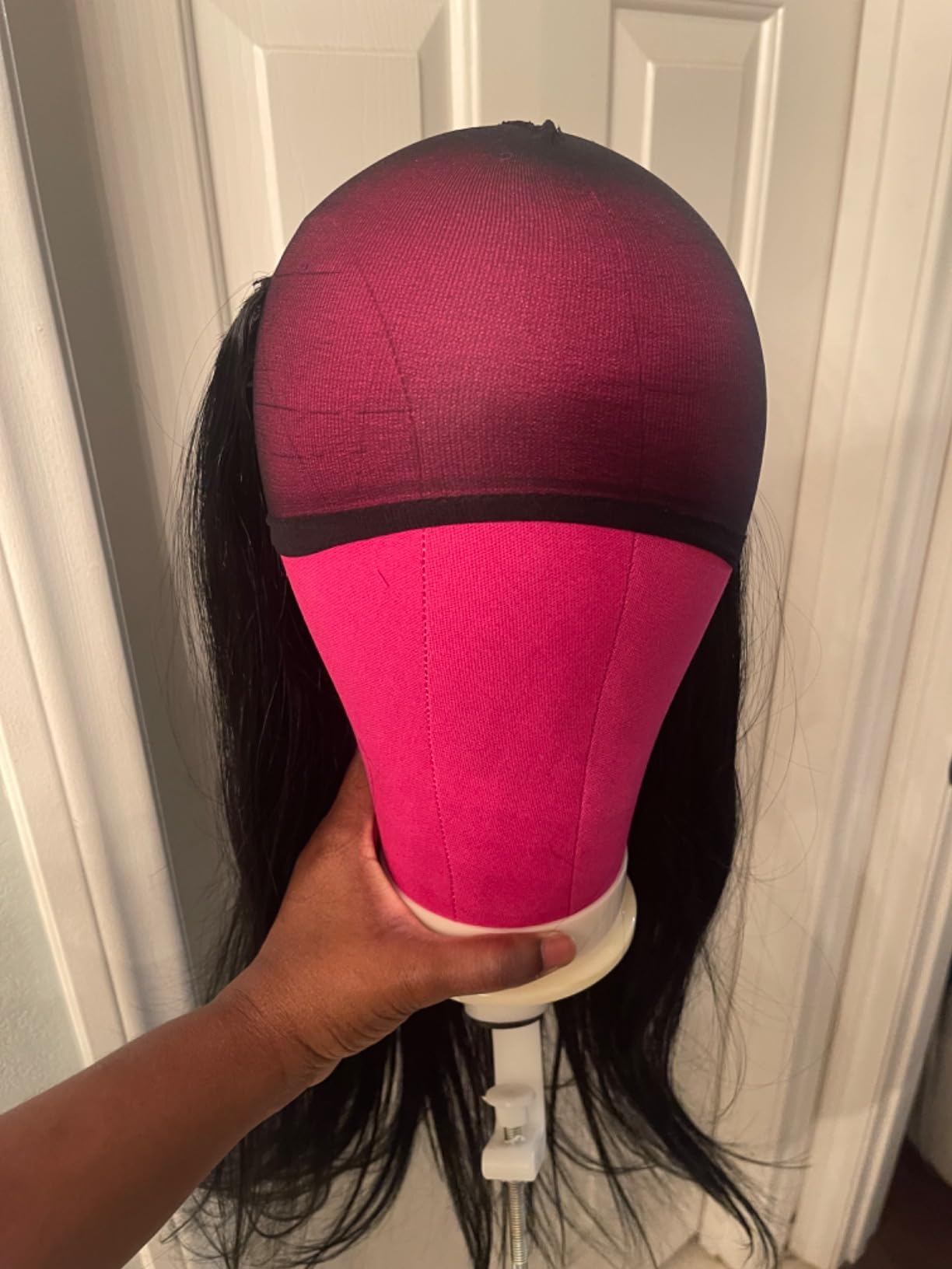 Bileaf 22 Inch Canvas Block Head Mannequin Wig Head With Stand customer photo 2