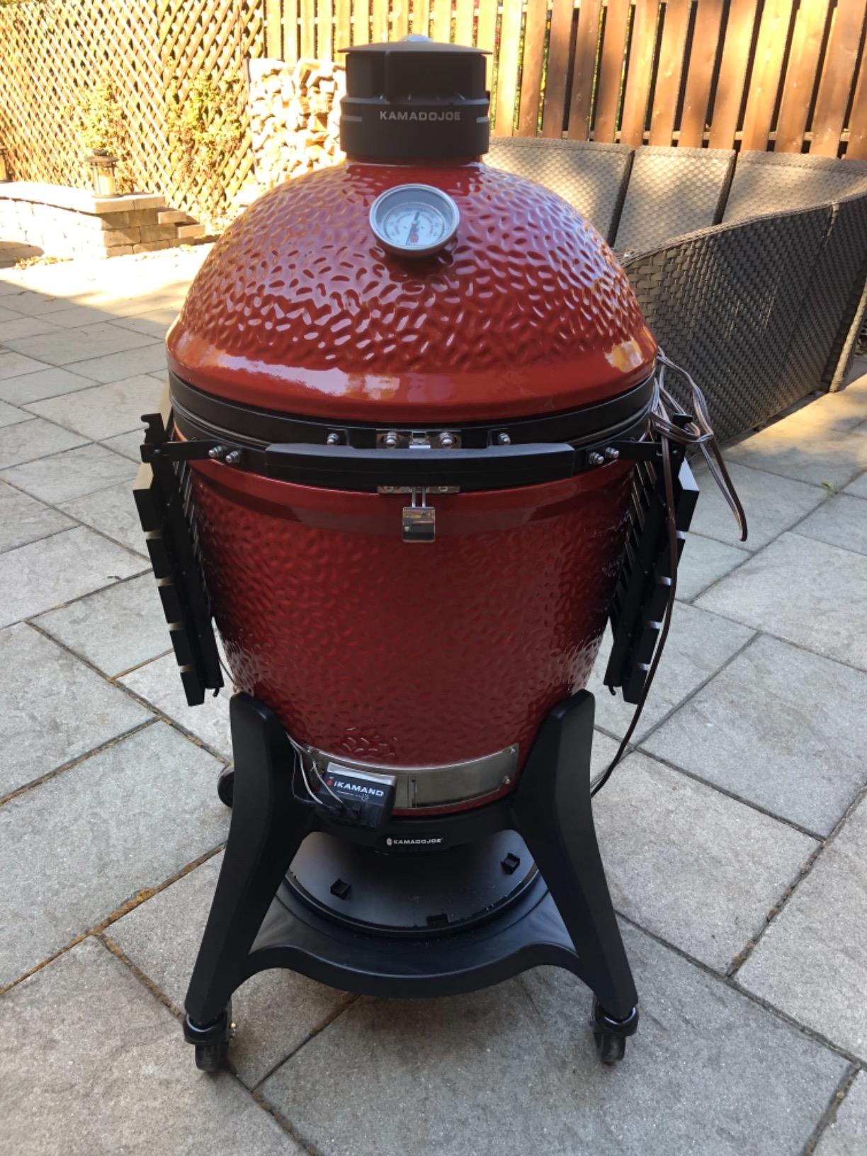Kamado Joe® Classic Joe™ Series III 18-inch Charcoal Grill & Smoker, Red, with Cart, Side Shelves, Grill Gripper, and Ash Tool, 3 Tier Cooking System, Stainless Steel Cooking Grates, Model KJ23RHCI-A customer photo 2
