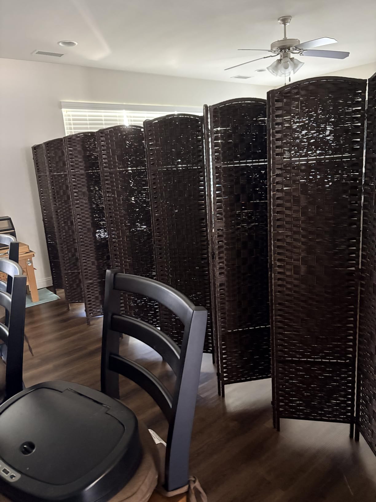 RHF Room Divider Panel,4 Panel Partition Room Dividers Screen, Dark Mocha | 16in Privacy Screen Panel,6ft Tall Temporary Wall Divider,Room Separation,Foldable Partition,Room Dividers,Space Separator customer photo 1
