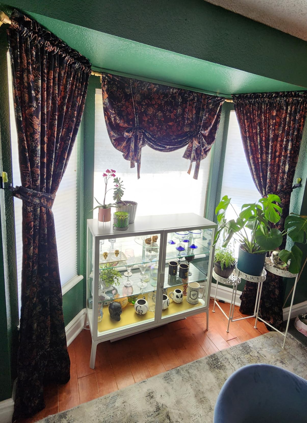StangH Black Velvet Curtains 84 Inches Long Retro Floral Drapes 2 Panels customer photo 1